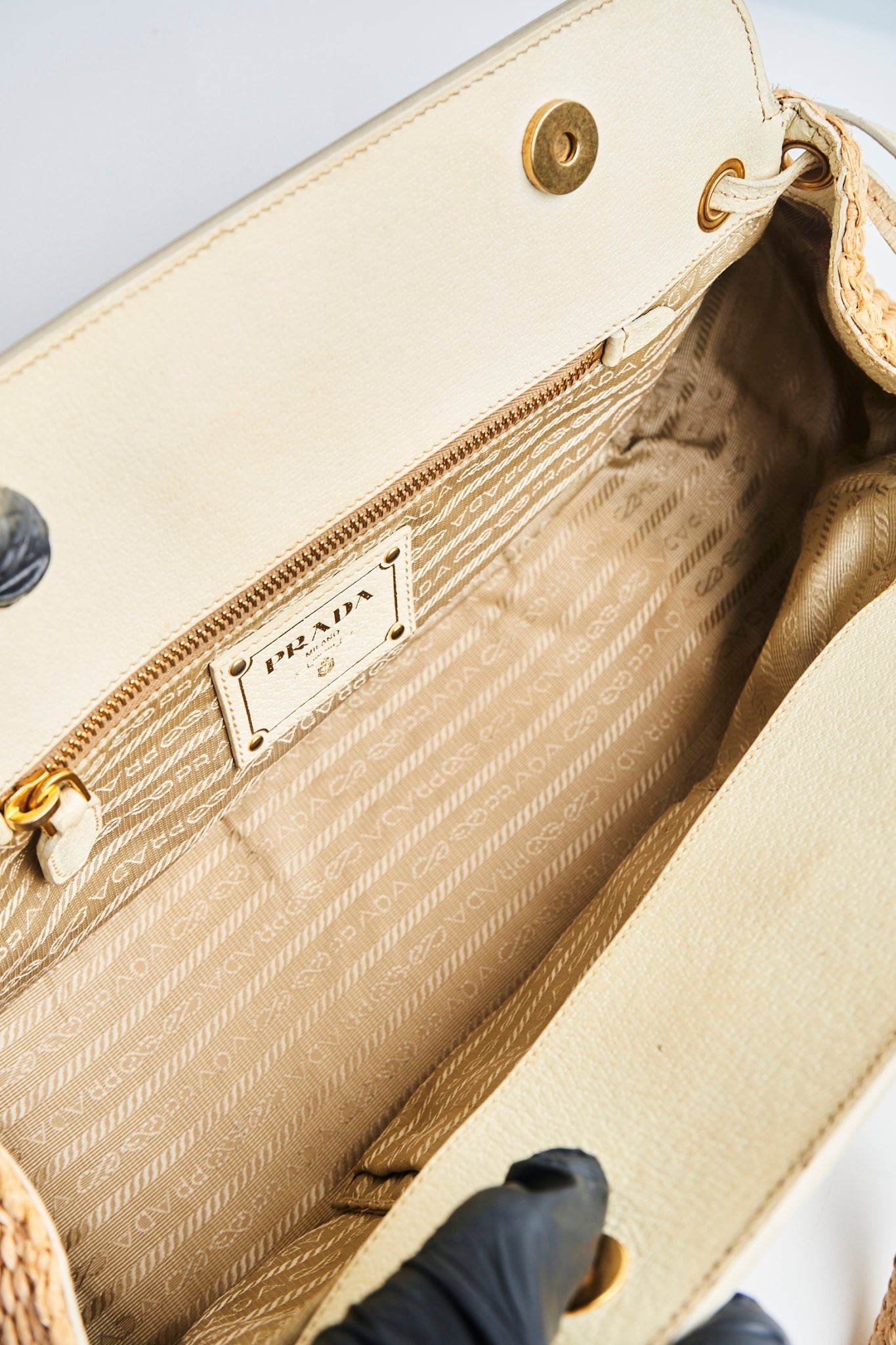 Prada raffia hand bag