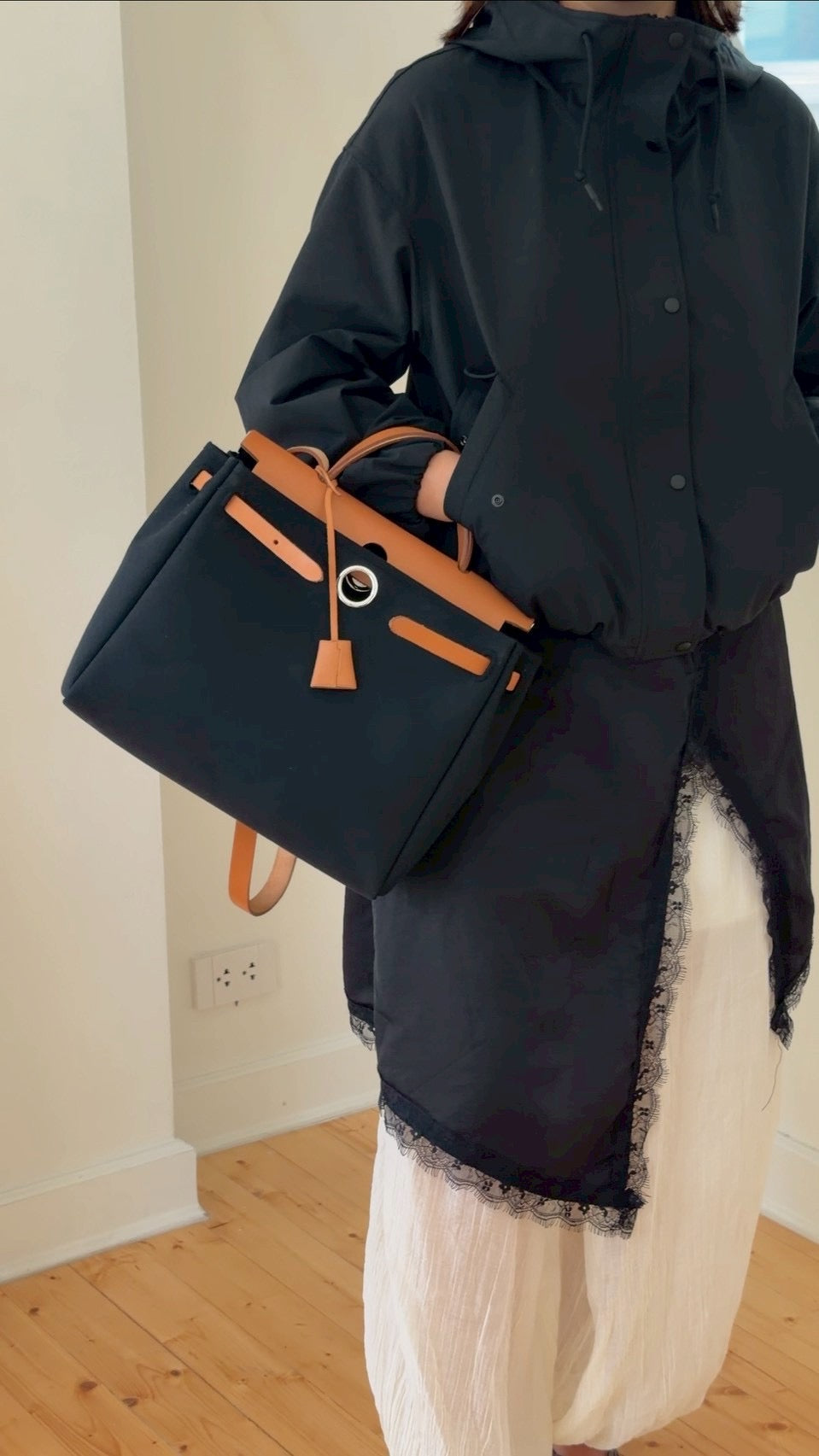 Hermes herbag31 black brown
