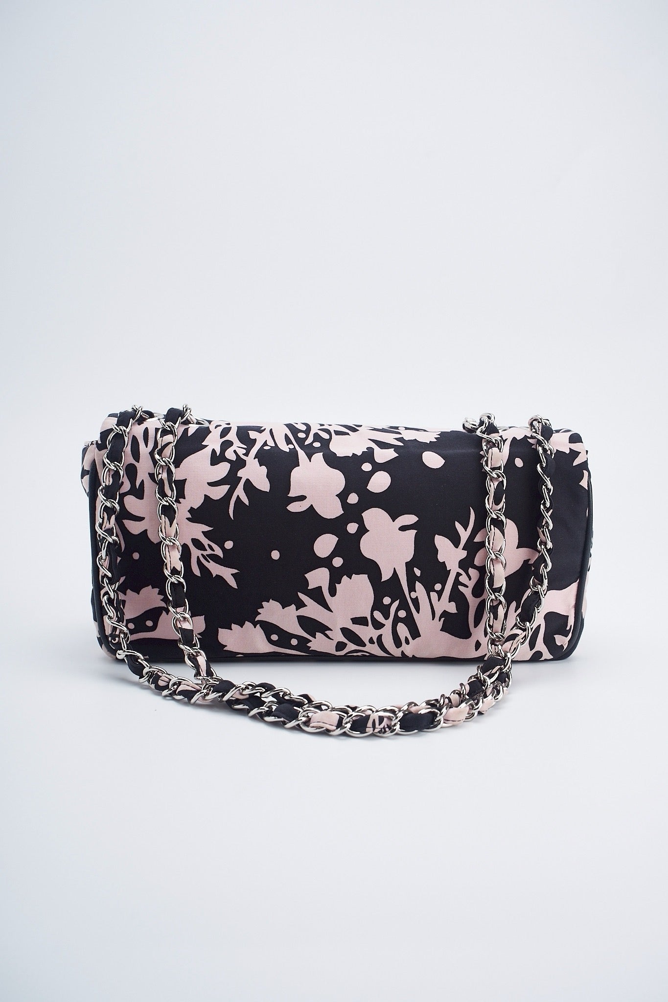 Chanel printed fabric round charm