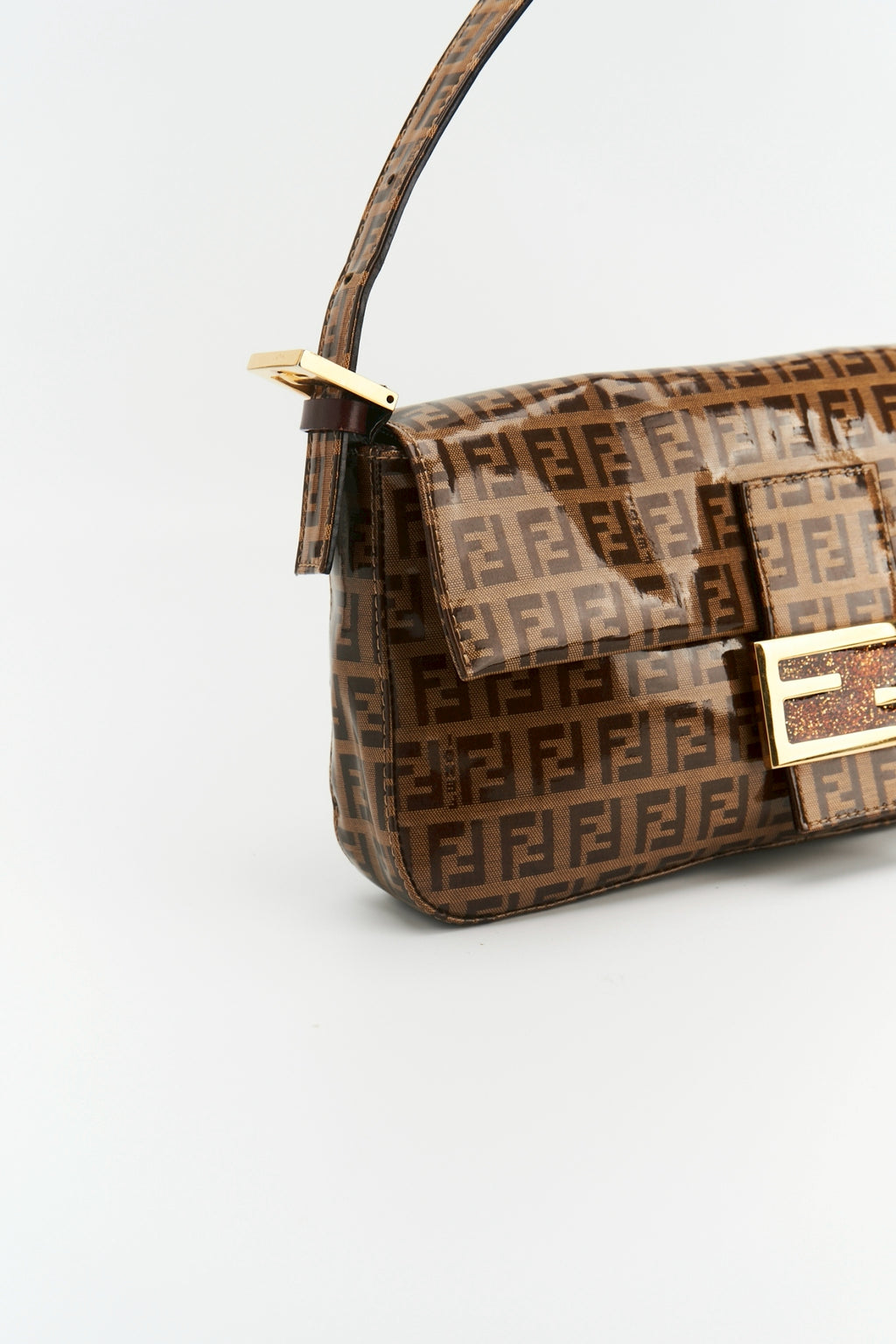 Fendi zucca baguette patent