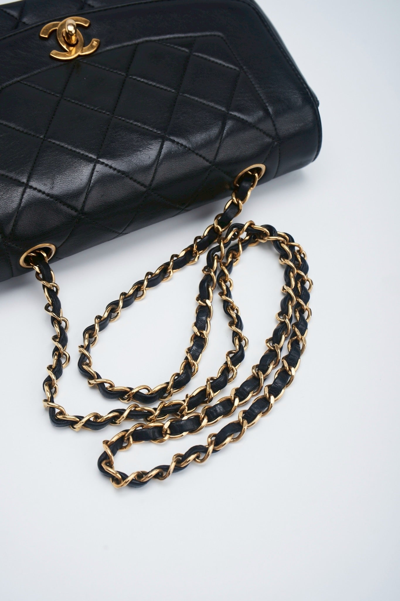 Chanel diana lamdskin