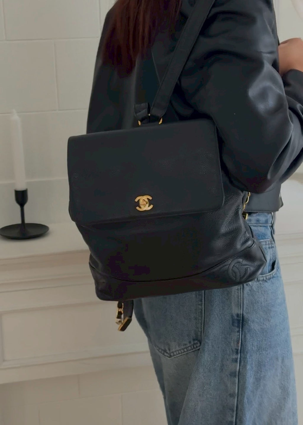 Chanel caviar backpack
