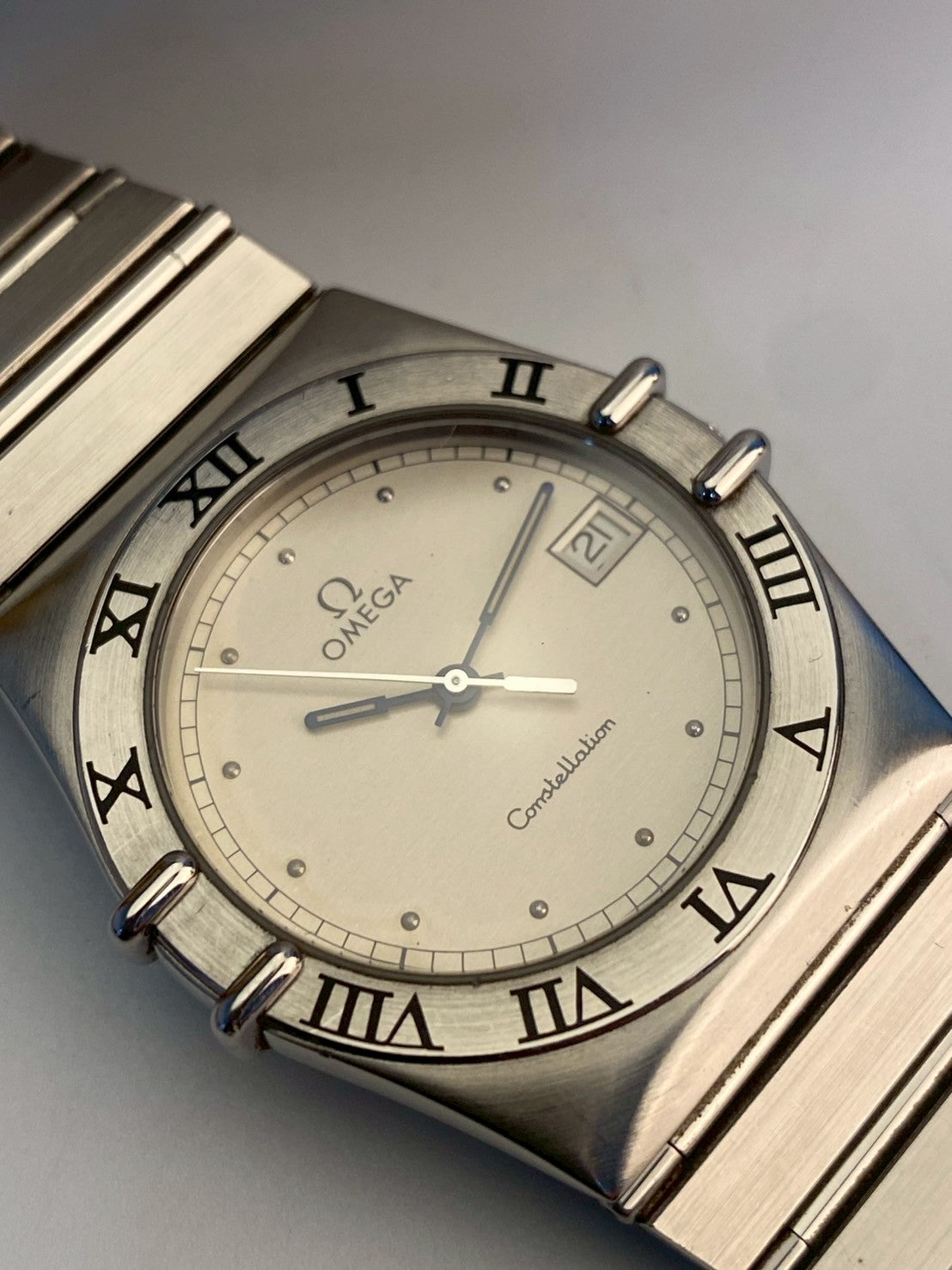 Omega  constellation stainless steel gray dial