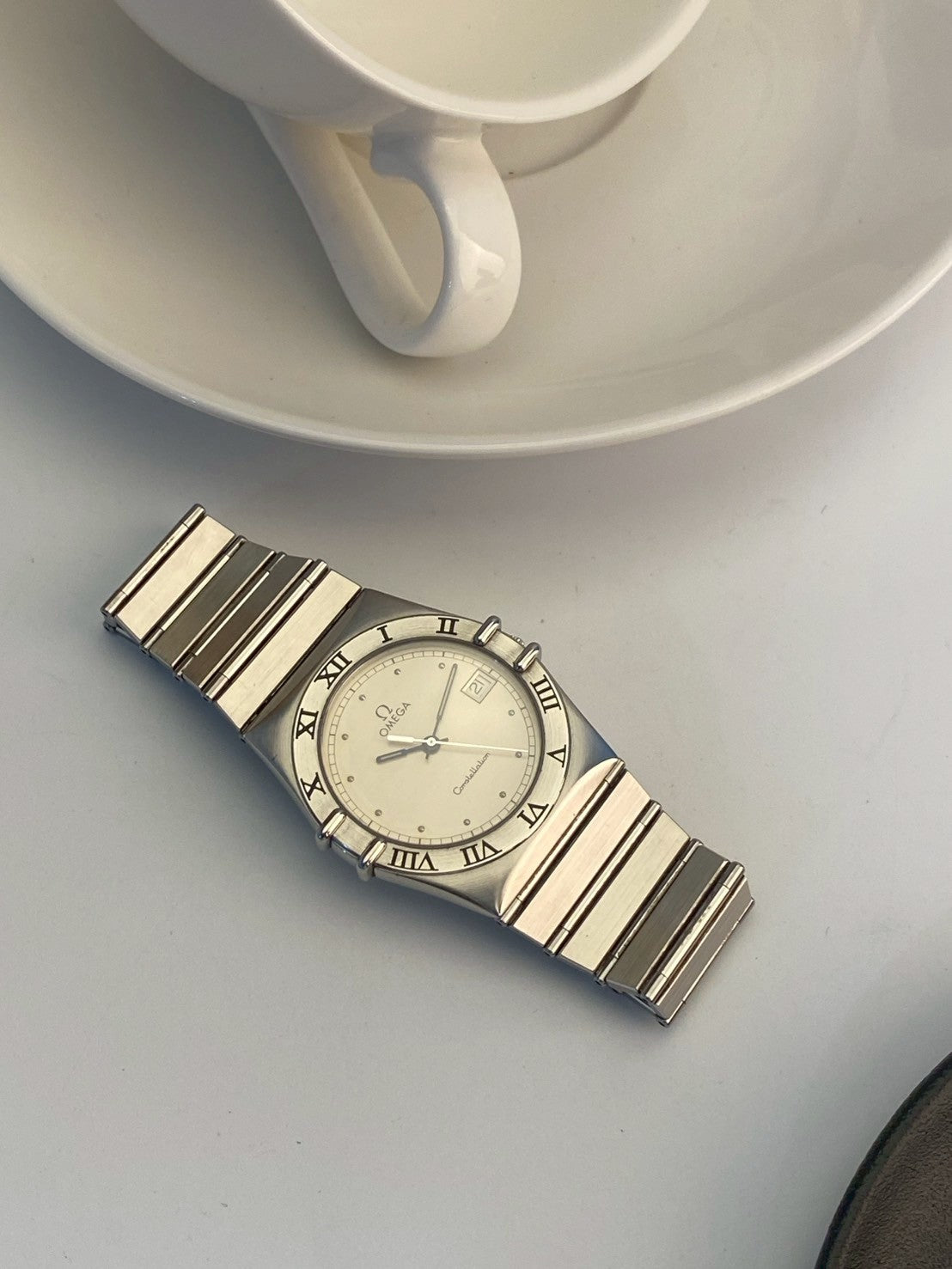 Omega  constellation stainless steel gray dial