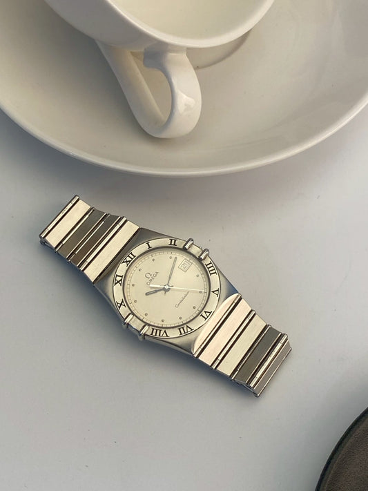Omega  constellation stainless steel gray dial