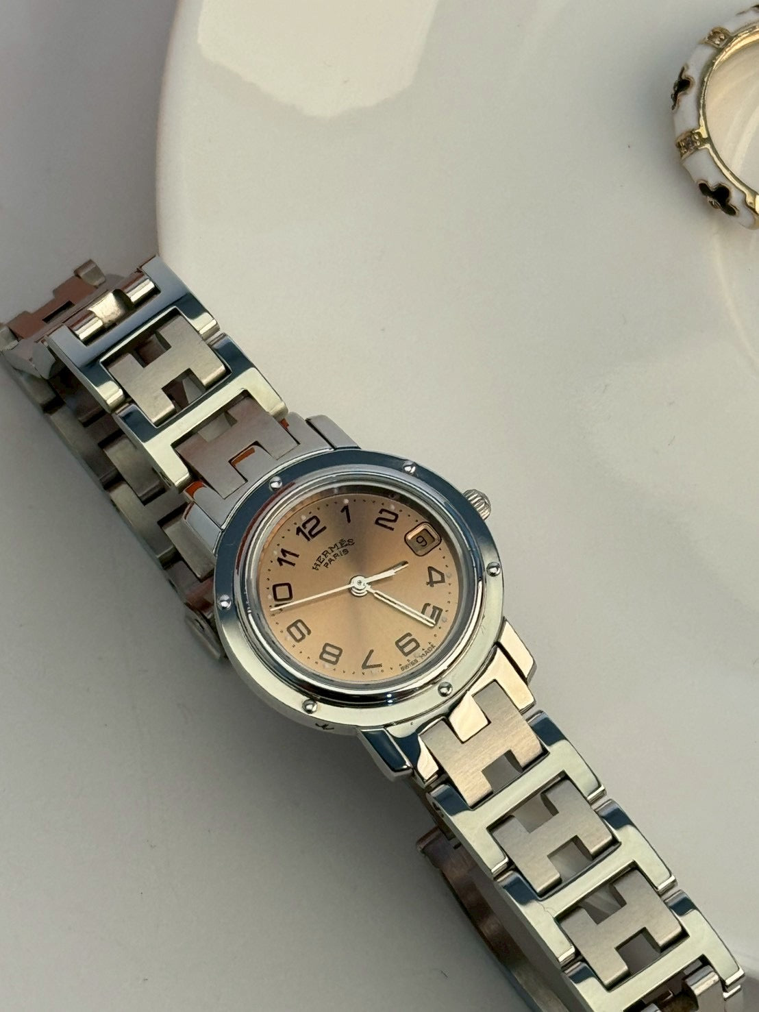 Hermes Clipper Ladies Pink Gold c.1286