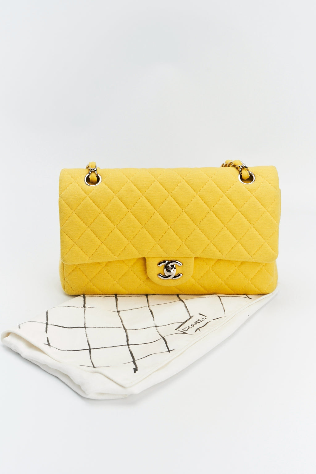 Chanel classic jersey double flab yellow