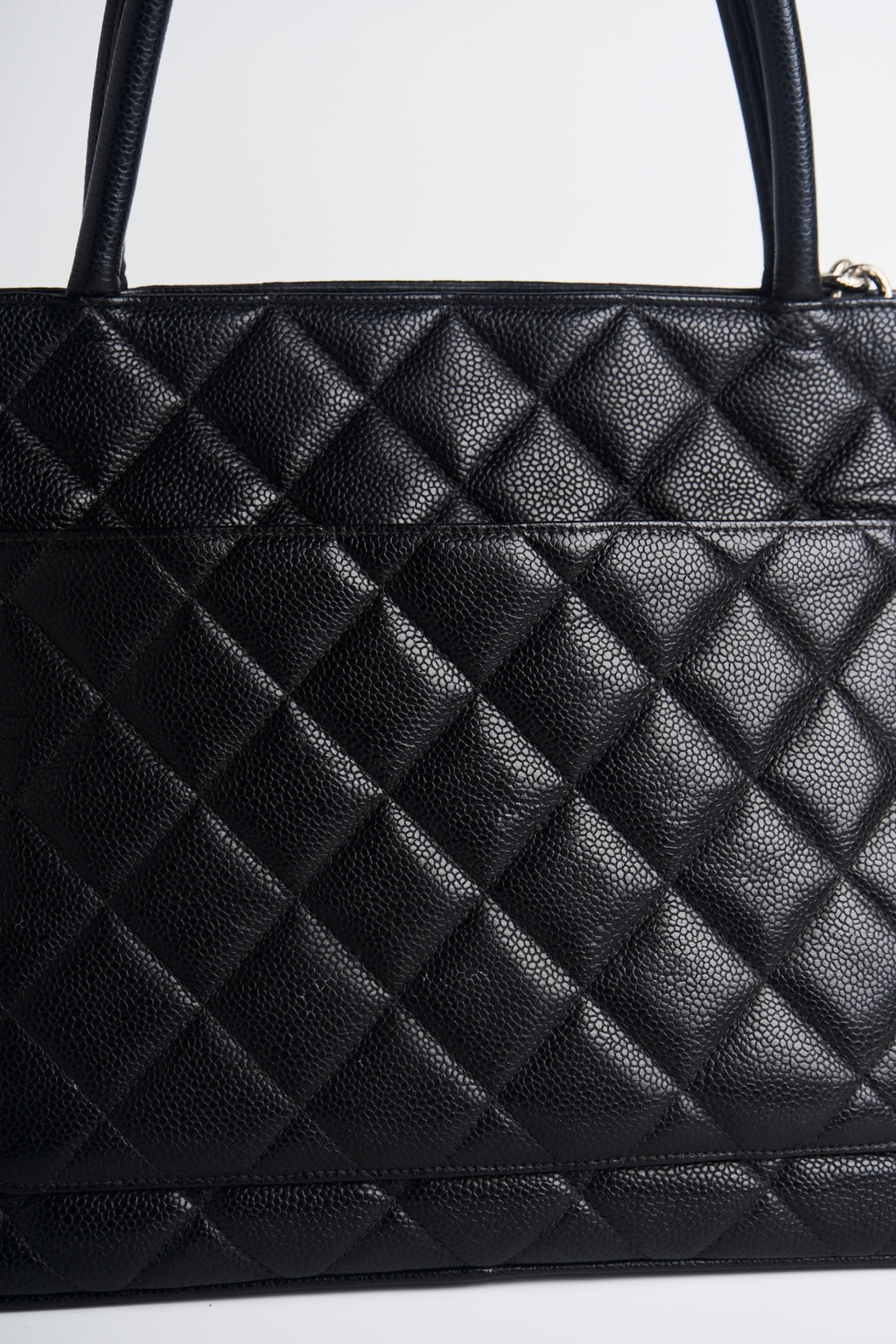 Chanel caviar medallion silver hardware