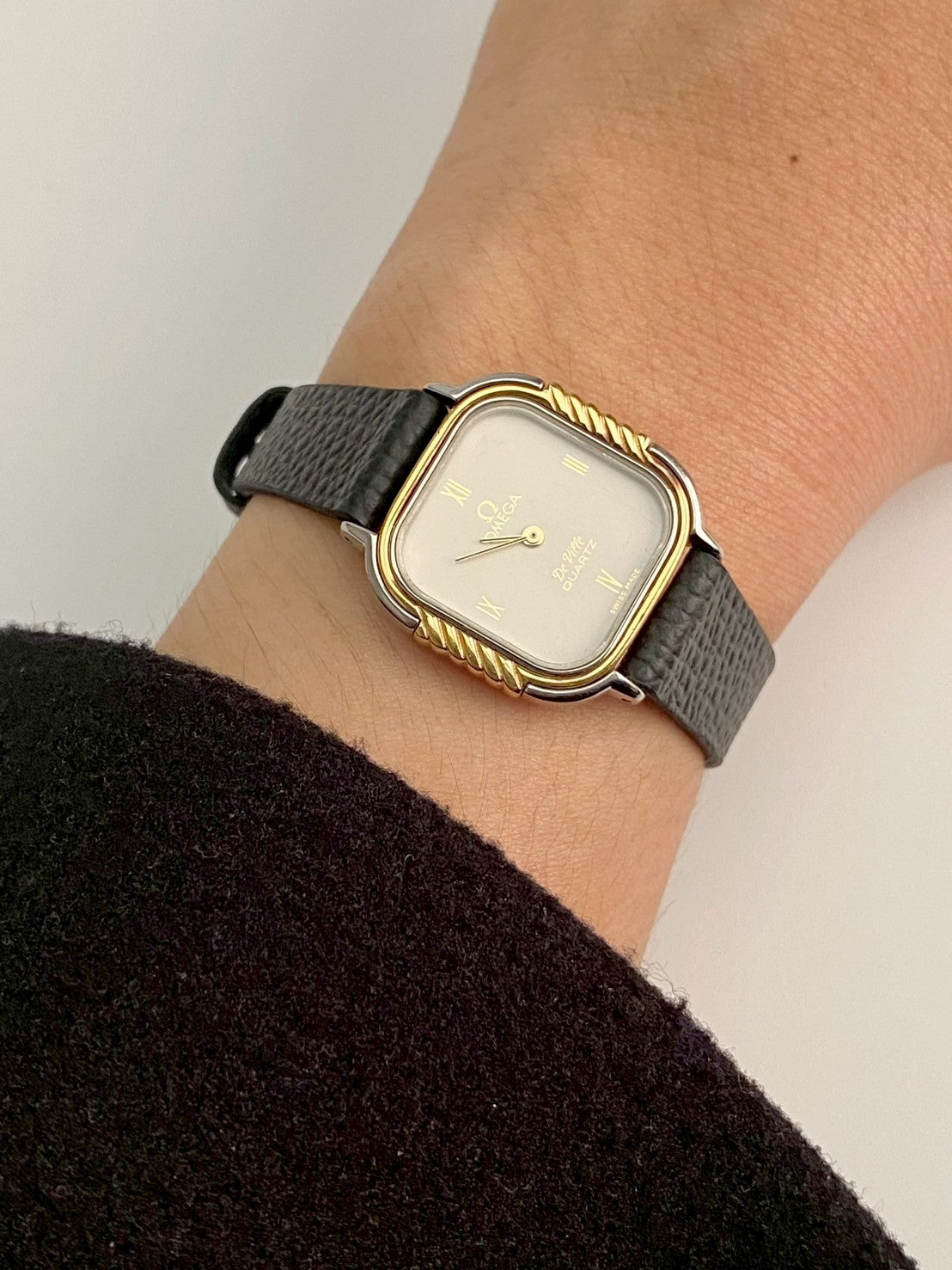 Omega deville white dial twotone 1387