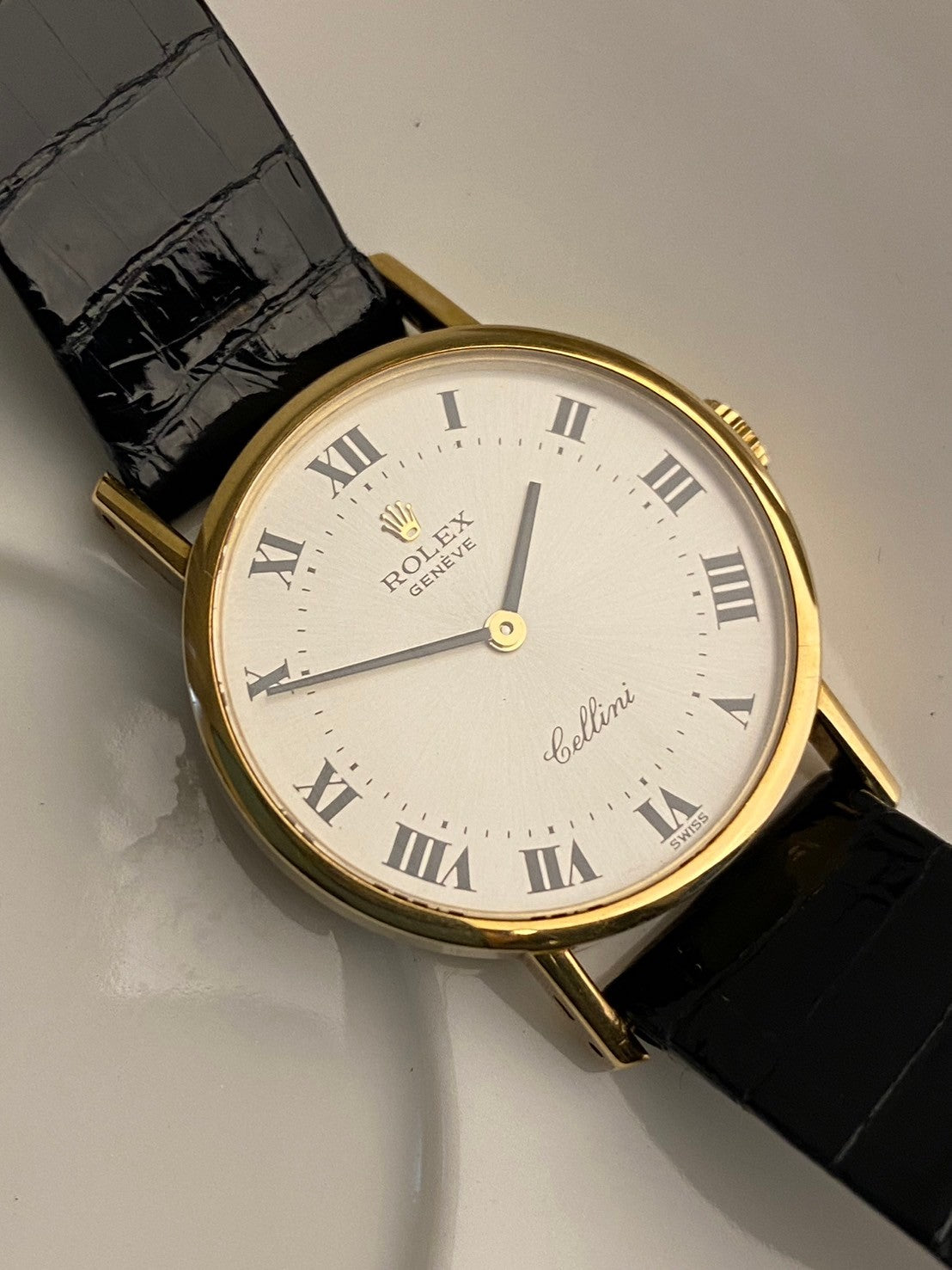 rolex cellini white dial 18k