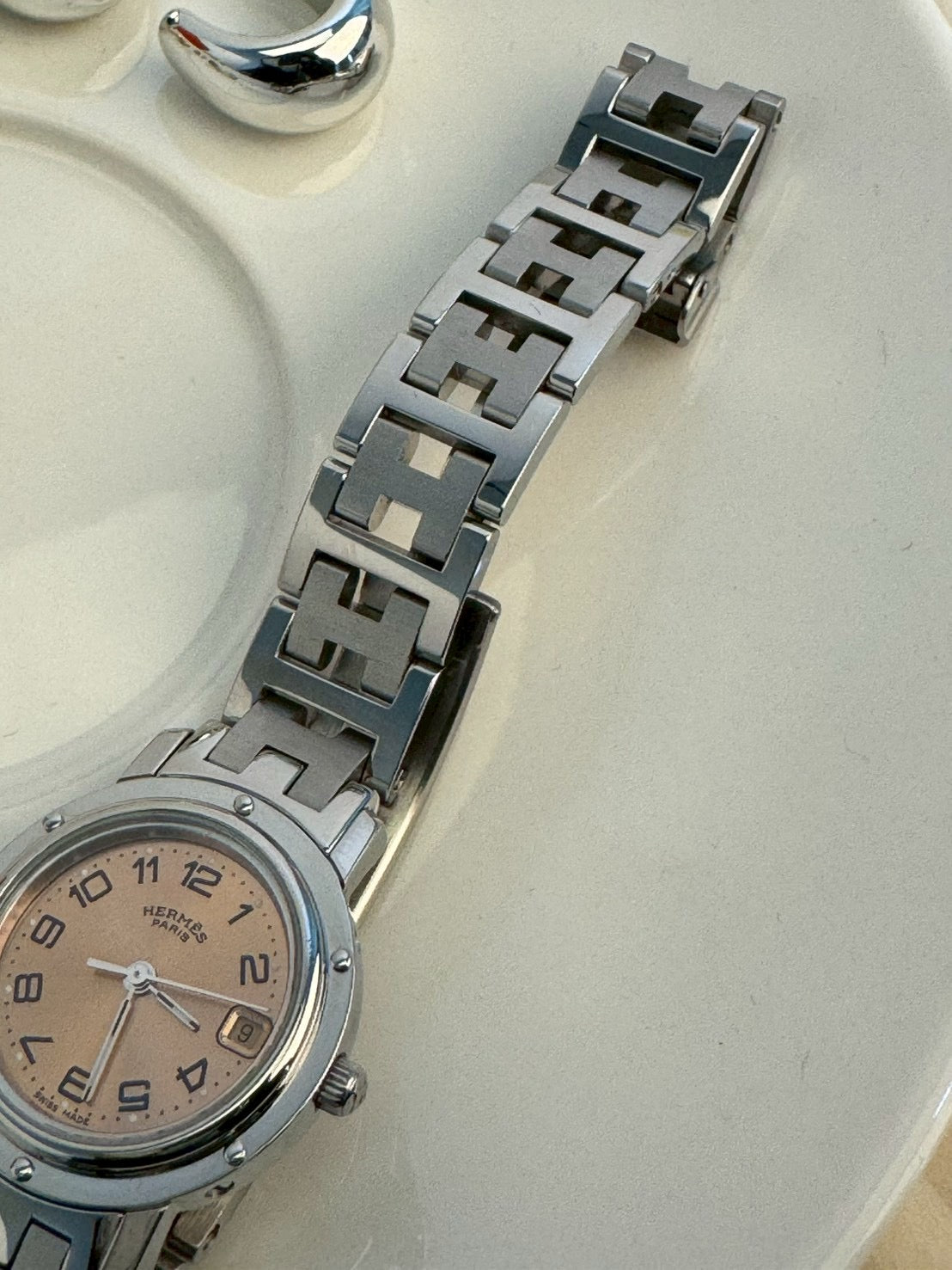 Hermes Clipper Ladies Pink Gold c.1286