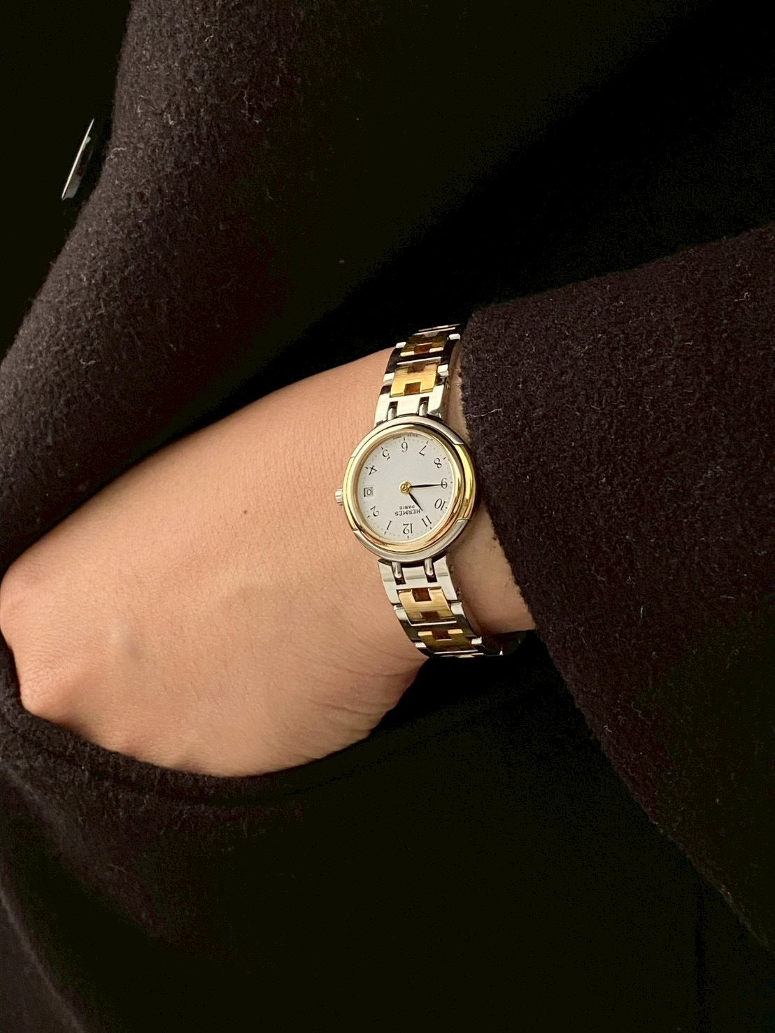 Hermes twotone white dial c.9608