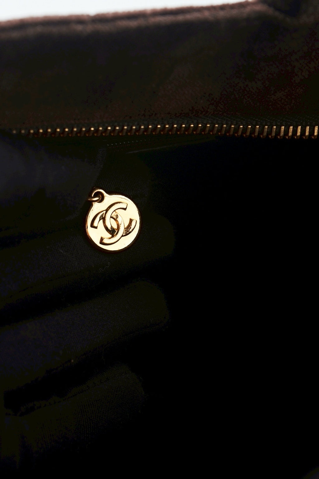 Chanel velvet medallion tote
