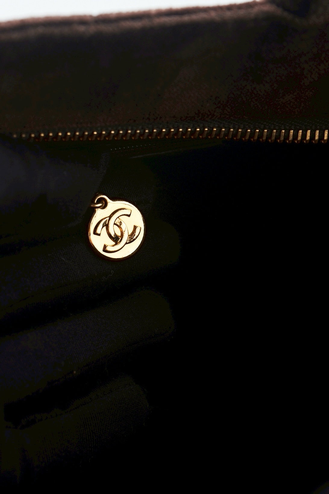 Chanel velvet medallion tote