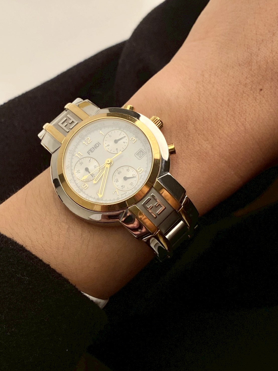 Fendi twotone chronograph c.239