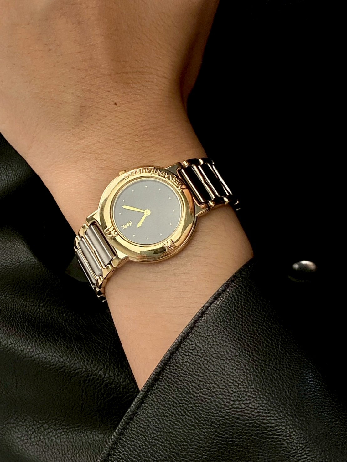 Ysl black dial twotone watch c.0091