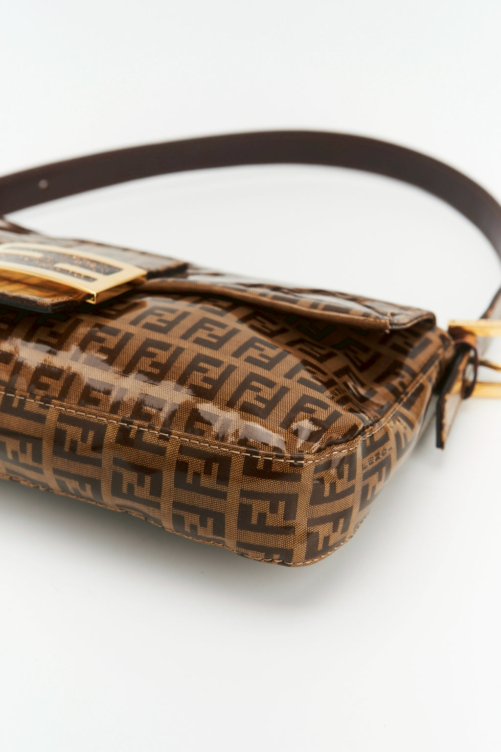 Fendi zucca baguette patent