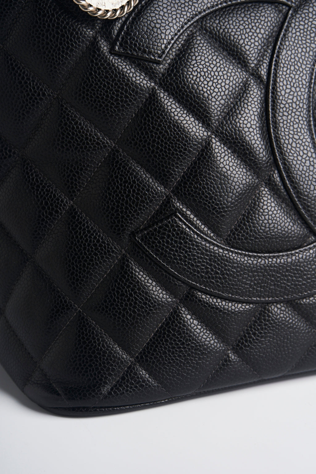 Chanel caviar medallion silver hardware