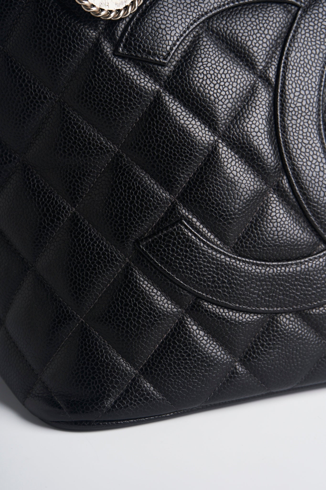 Chanel caviar medallion silver hardware