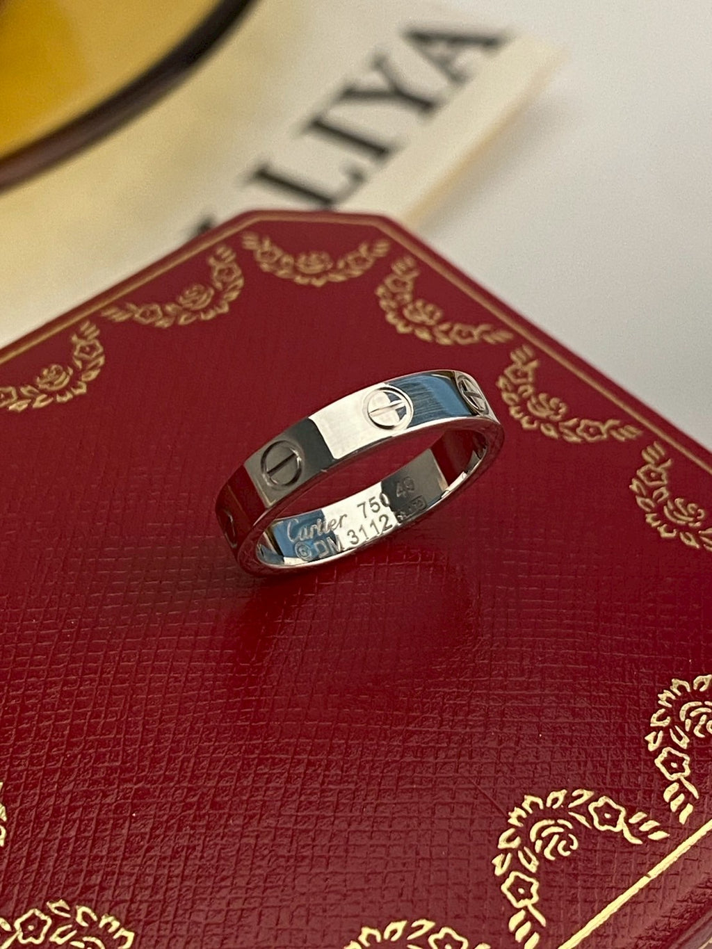 Cartier love ring 18k platinum