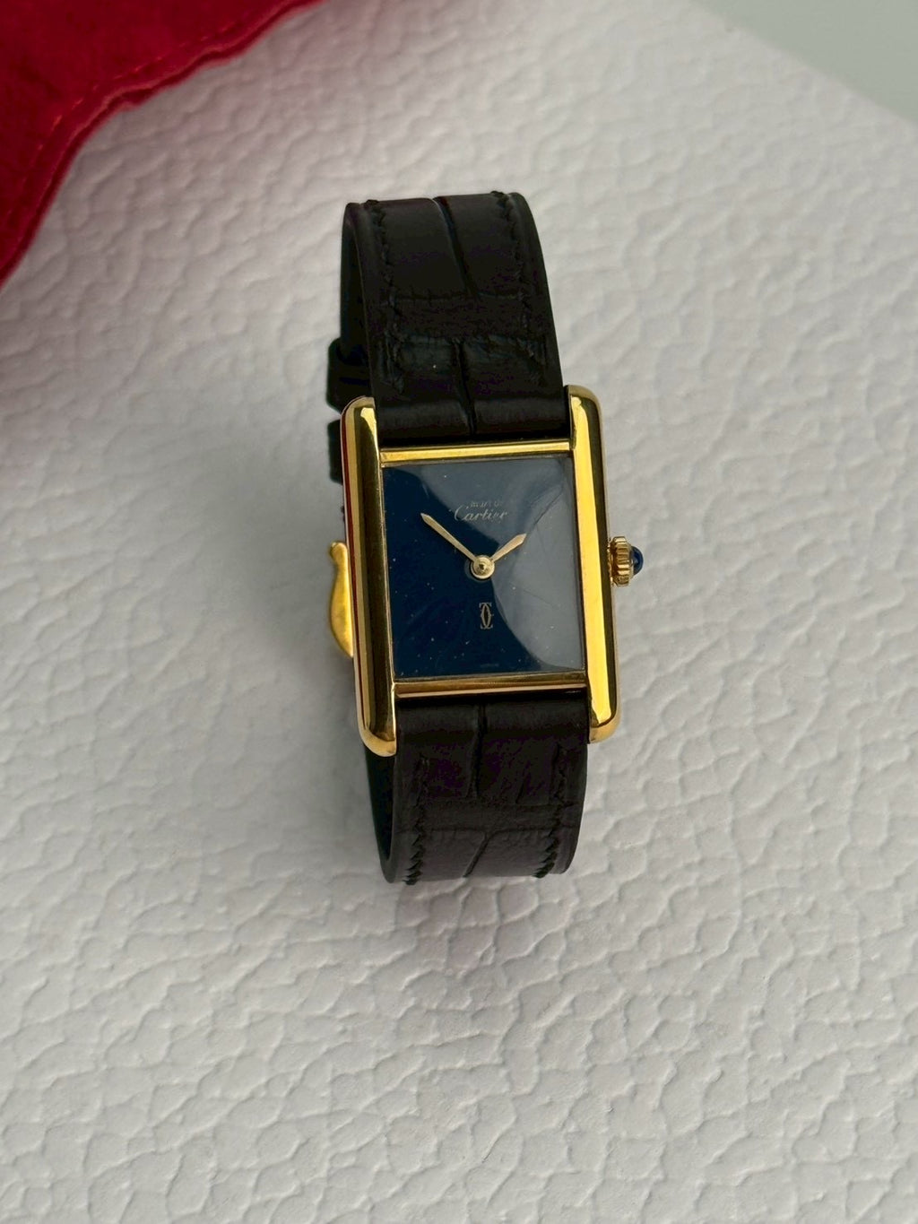 Cartier tank Manual blue s size. C.4849