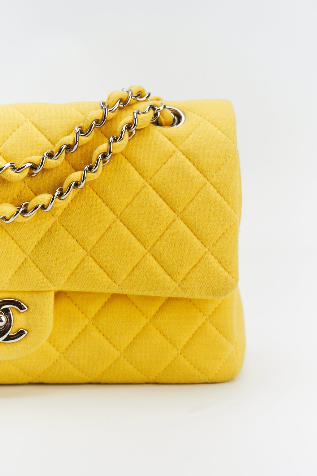 Chanel classic jersey double flab yellow