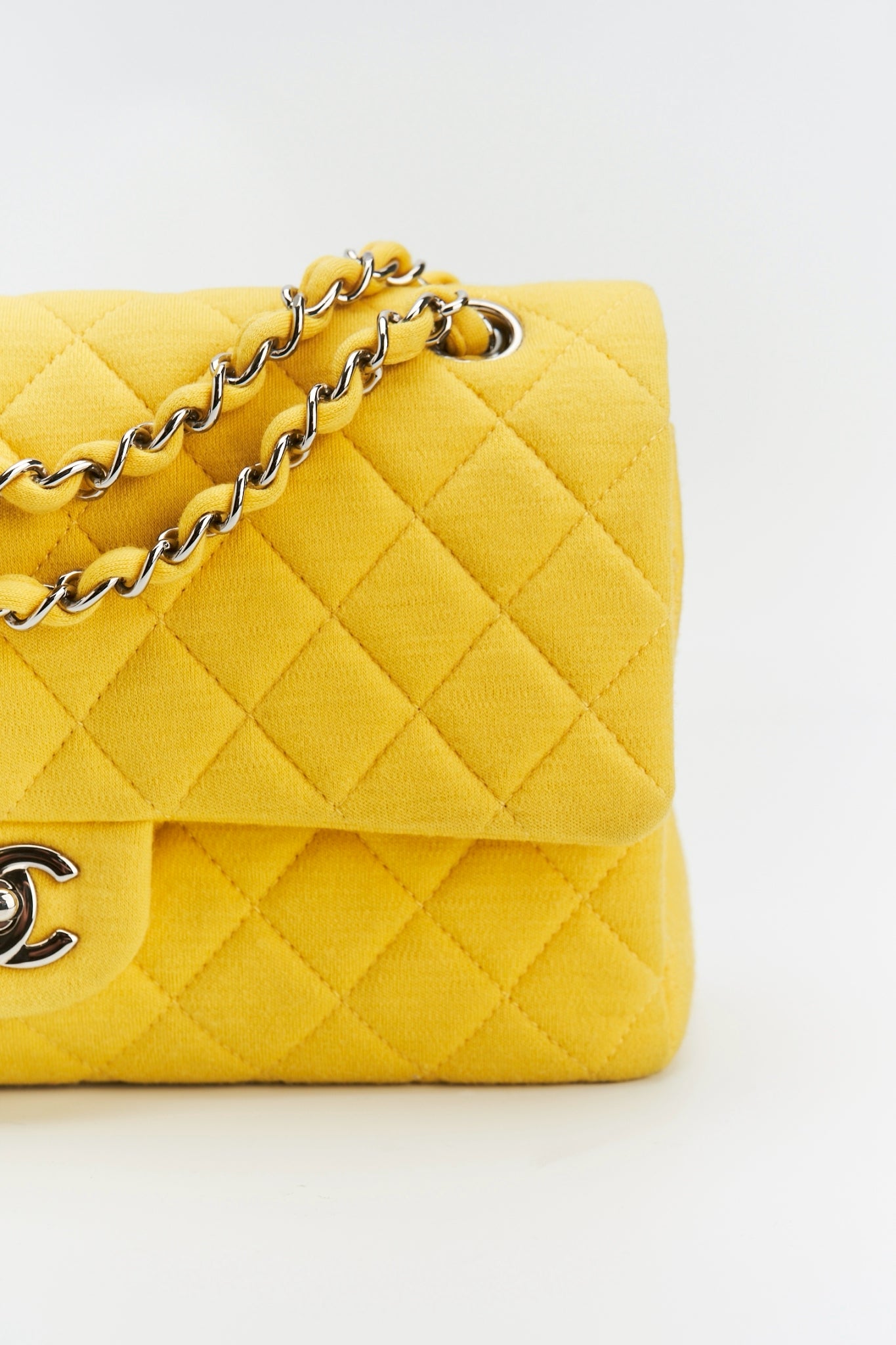 Chanel classic jersey double flab yellow