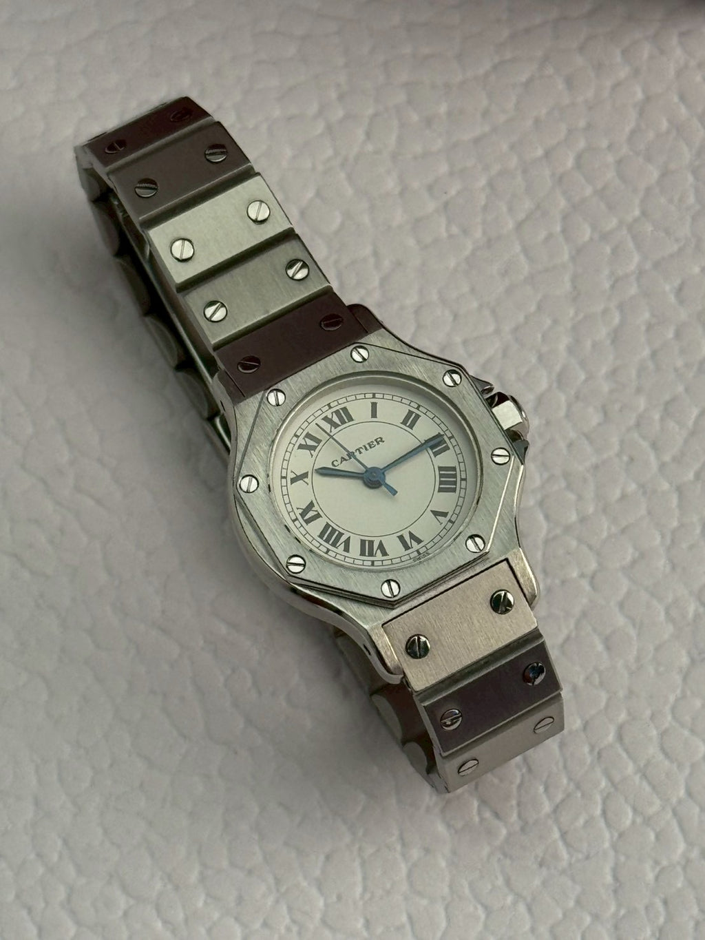 Cartier santos 8 silver white