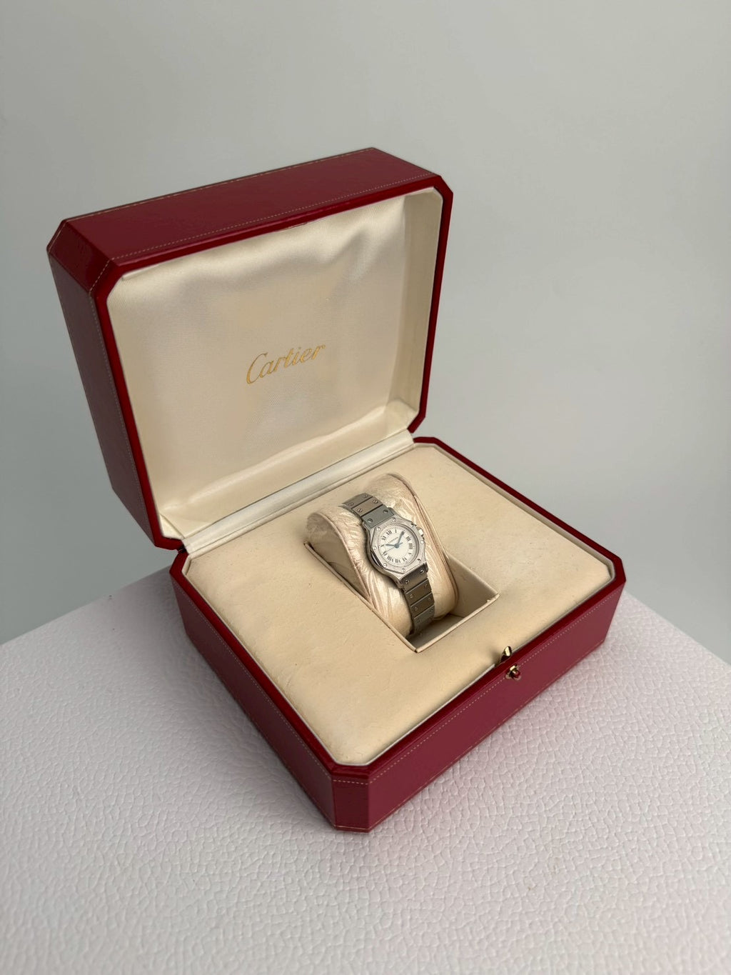 Cartier santos 8 silver white