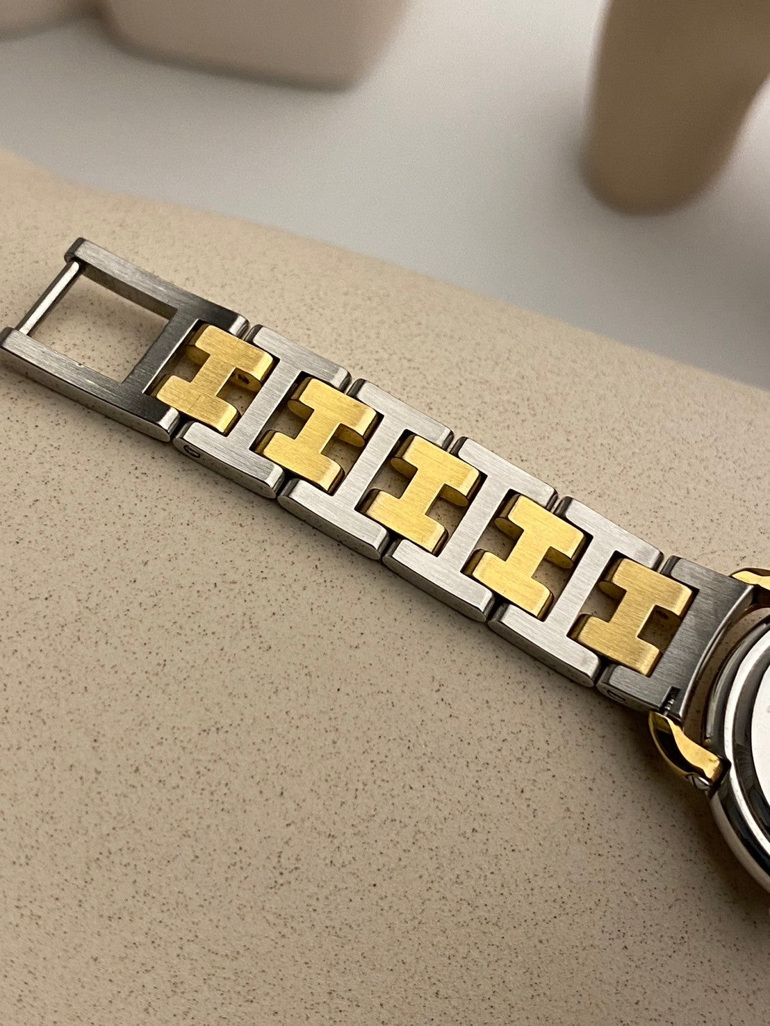 Hermes vintage two tone date lady c.7428