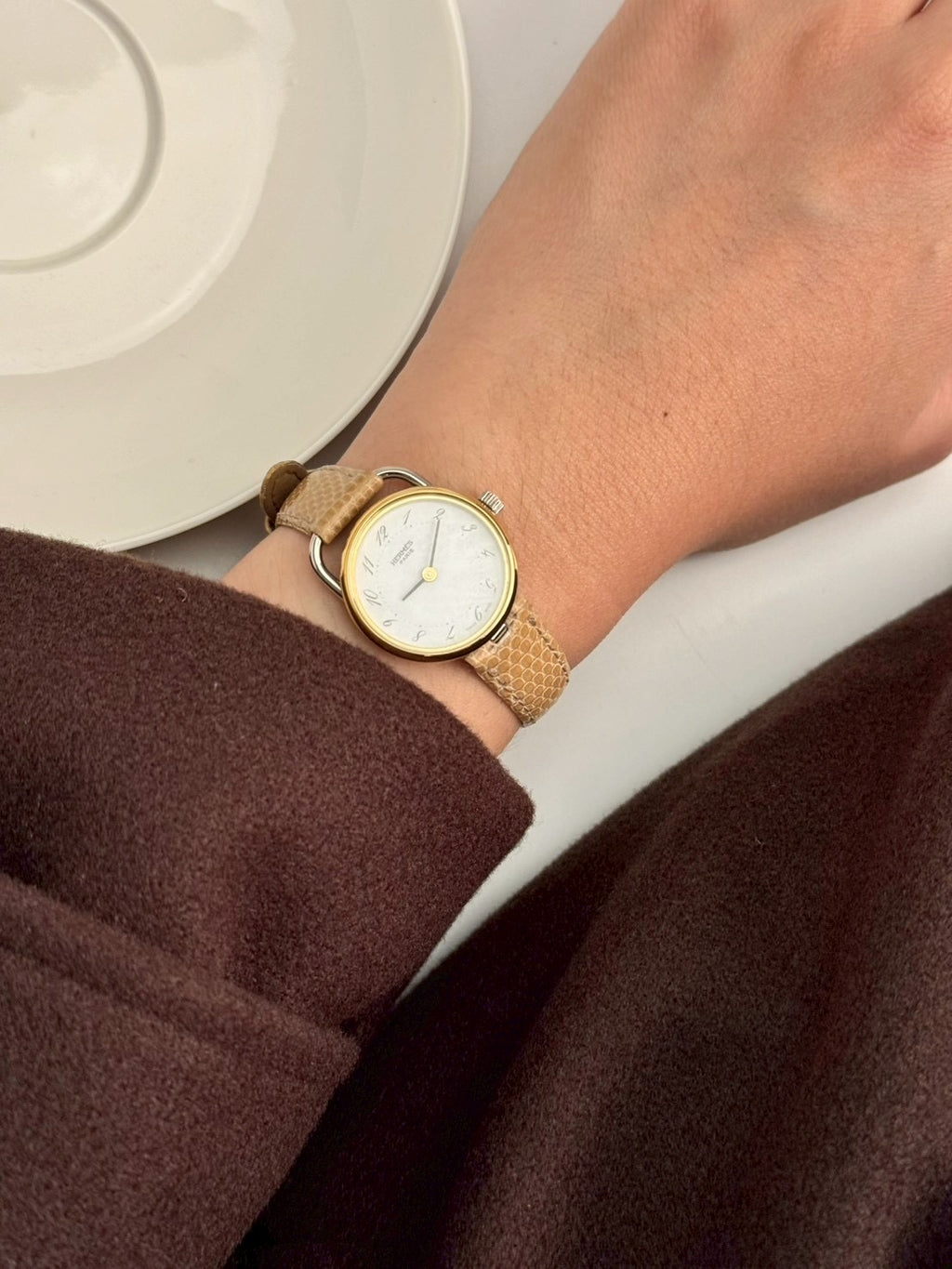 Hermes vintage twoton white c.7923