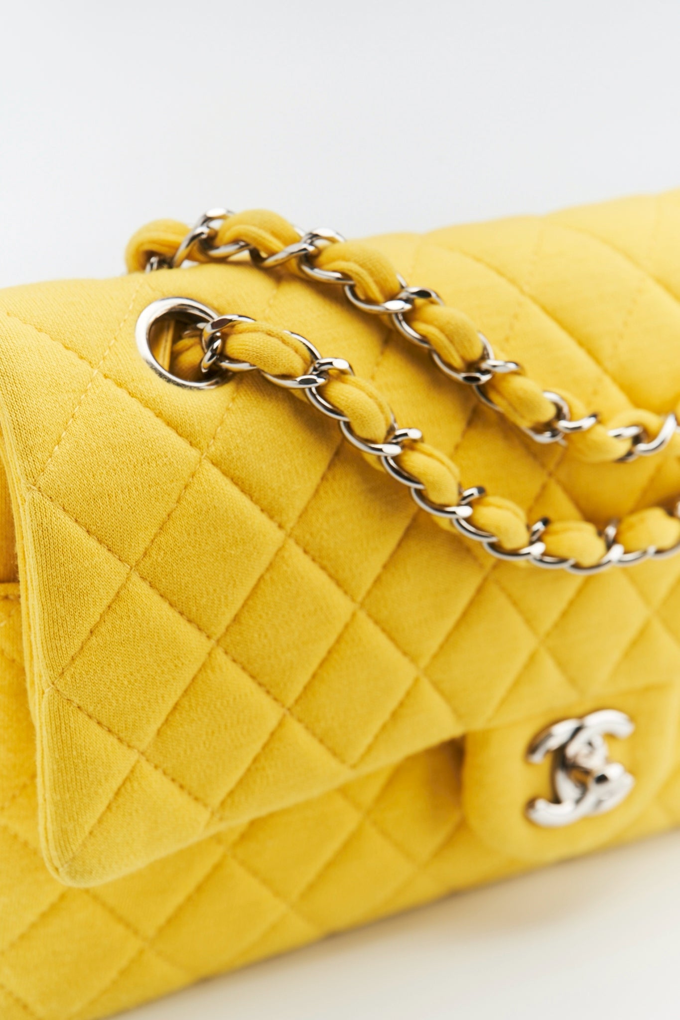 Chanel classic jersey double flab yellow
