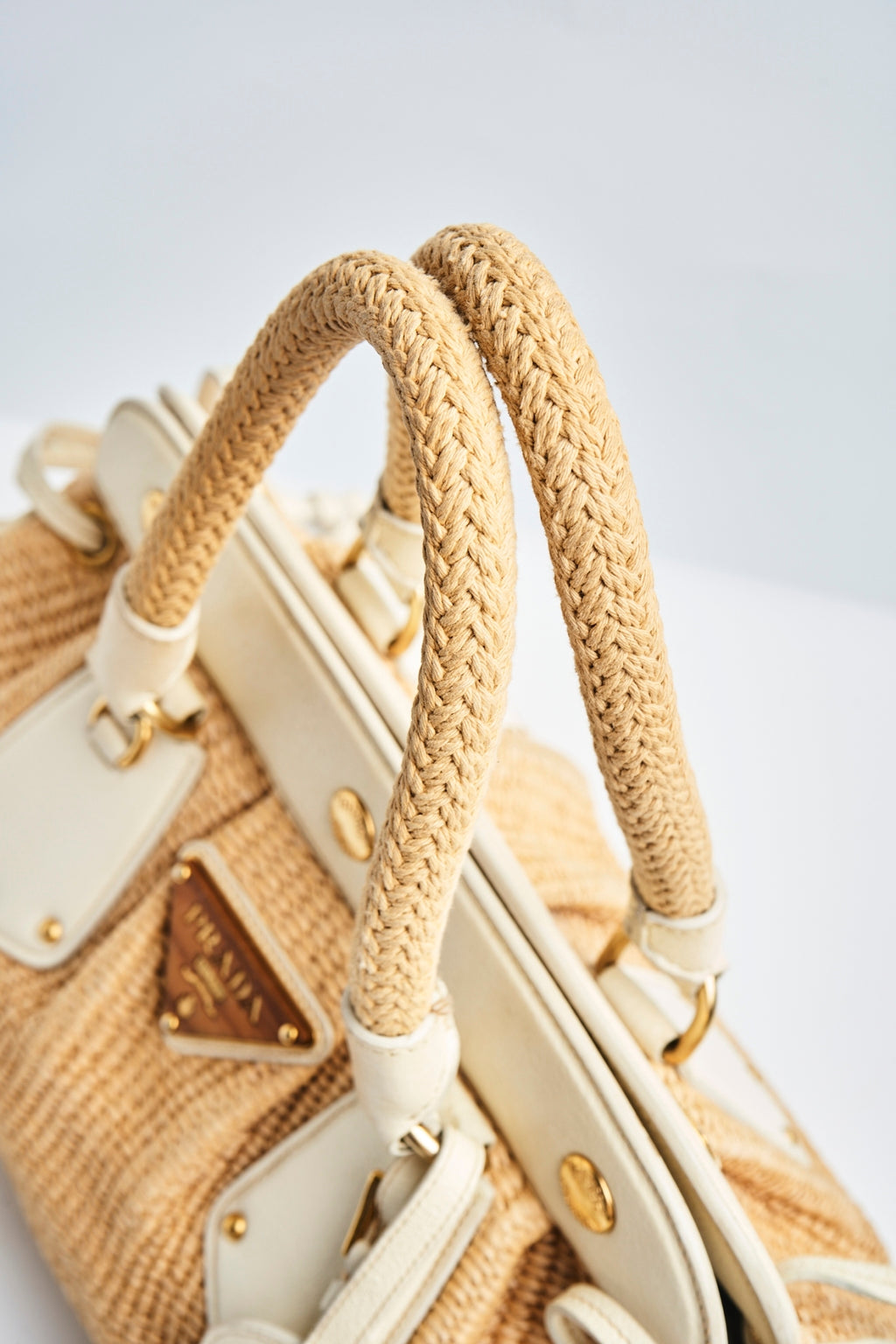 Prada raffia hand bag