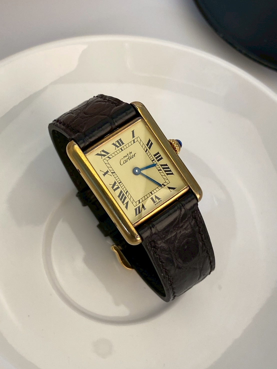 cartier tank gold dial LM c.0005