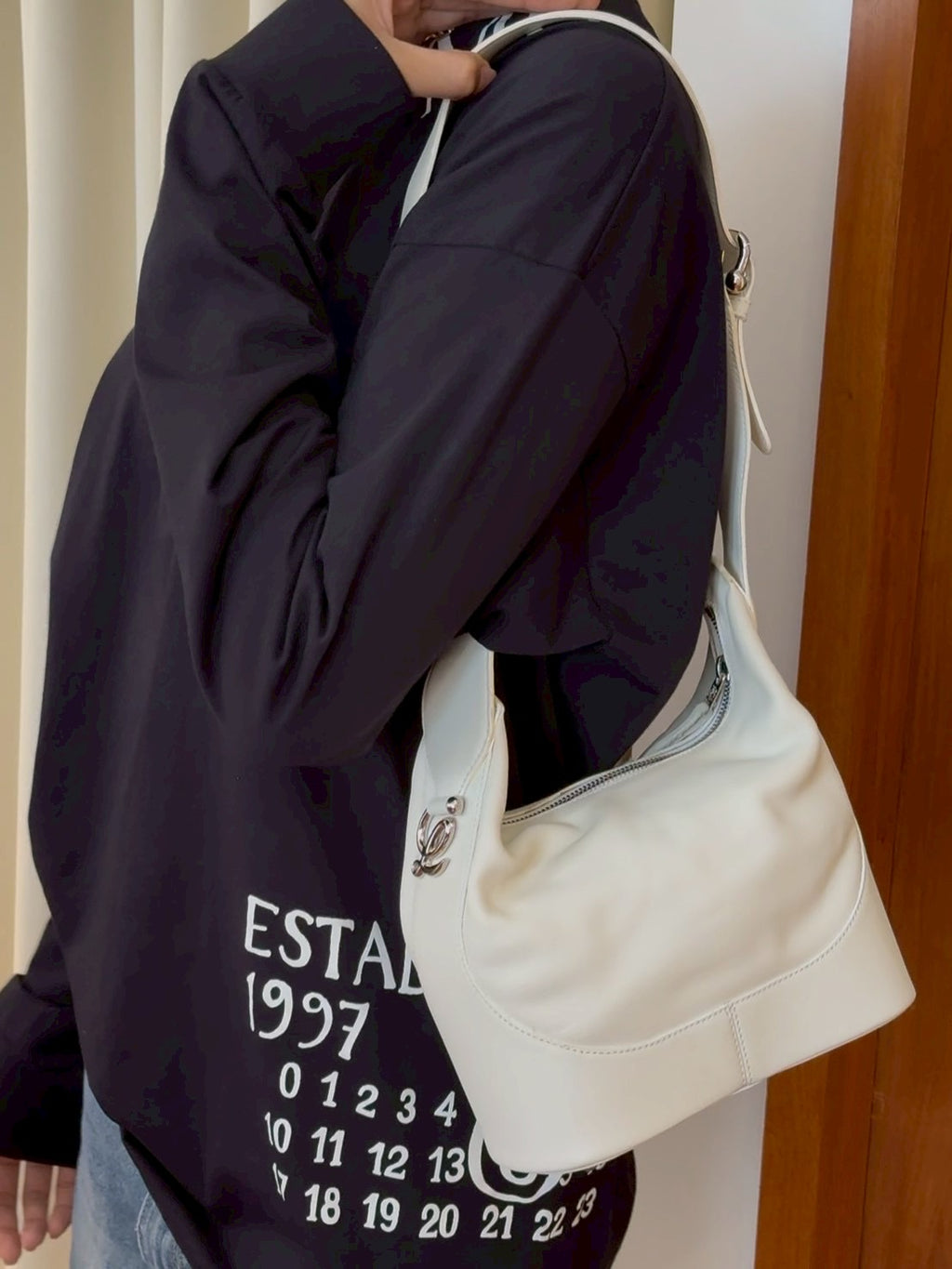 Loewe shoulder bag white color