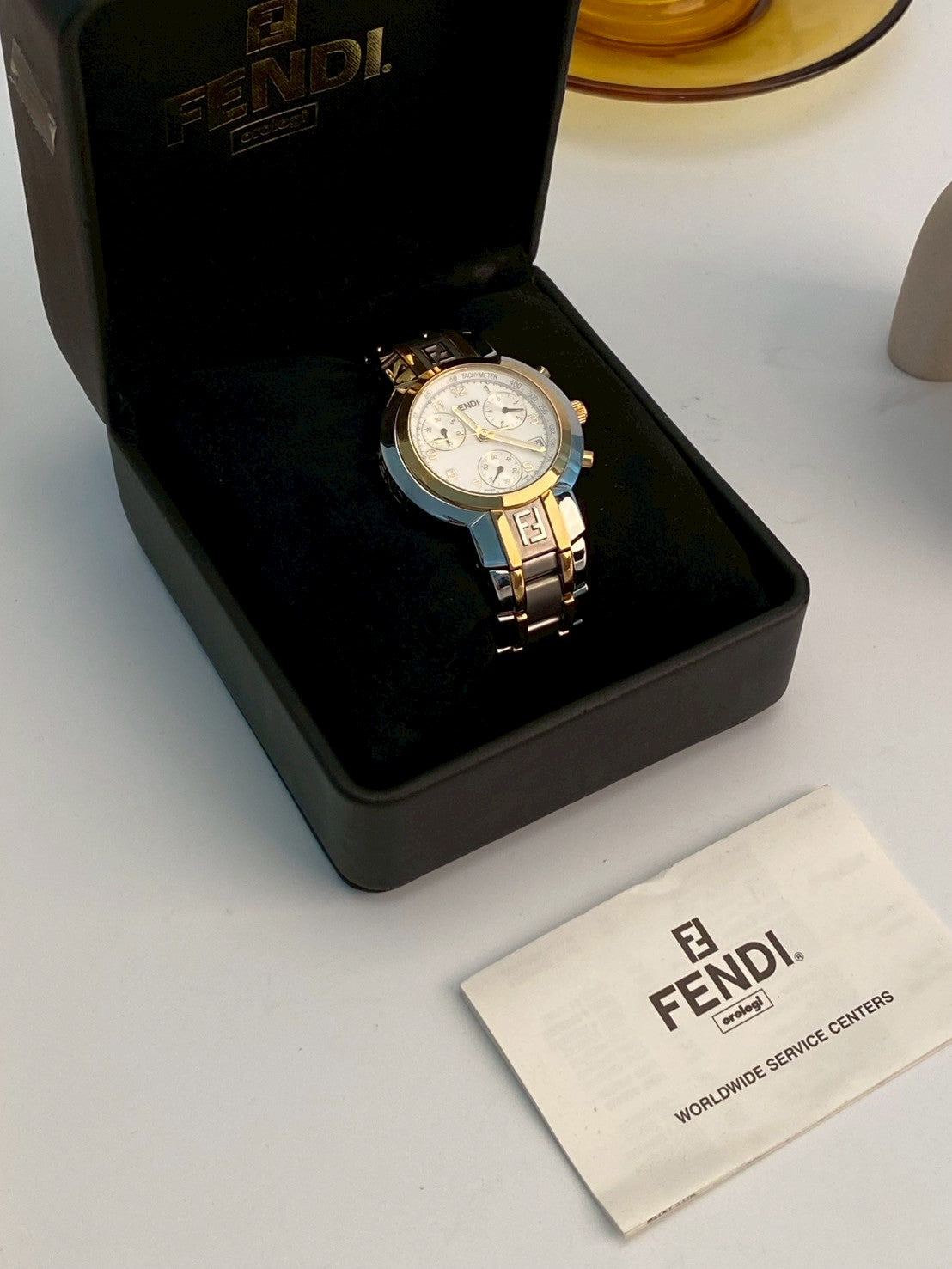 Fendi twotone chronograph c.239