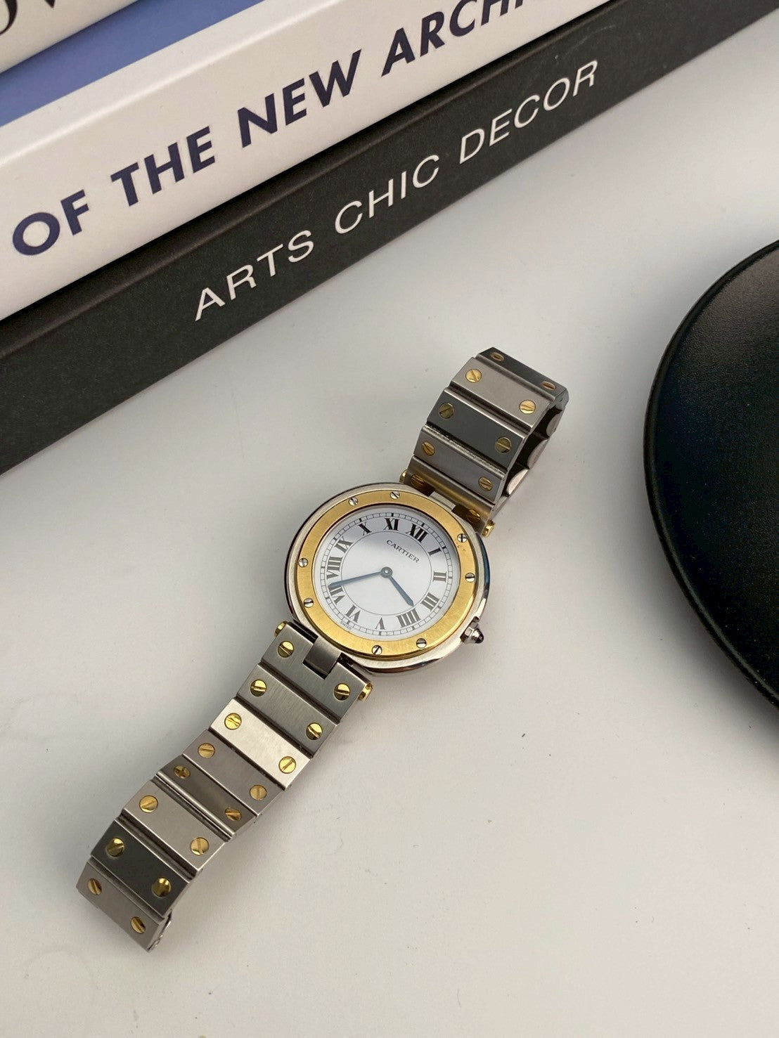 Cartier santos round LM c.6312