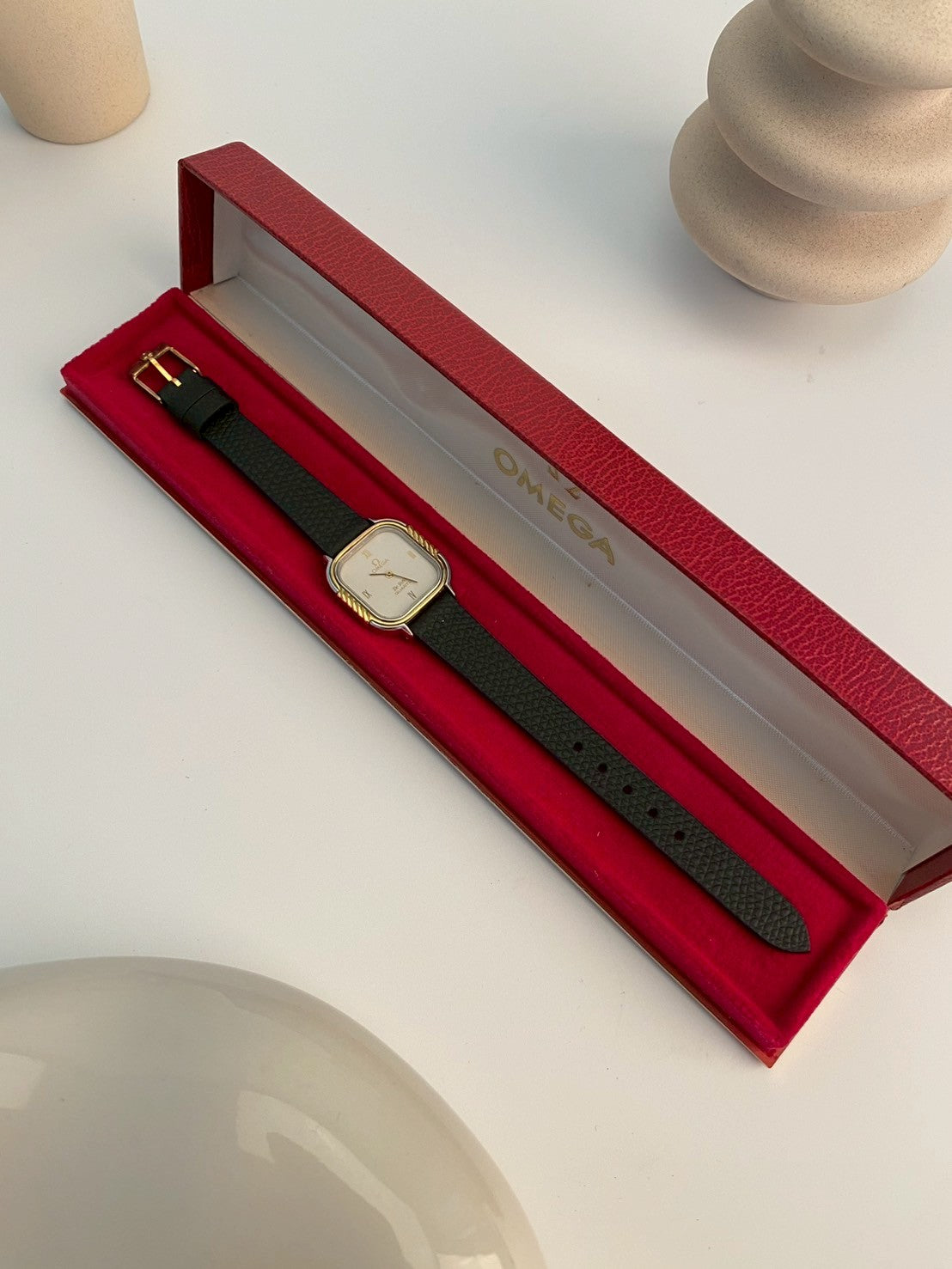 Omega deville white dial twotone 1387
