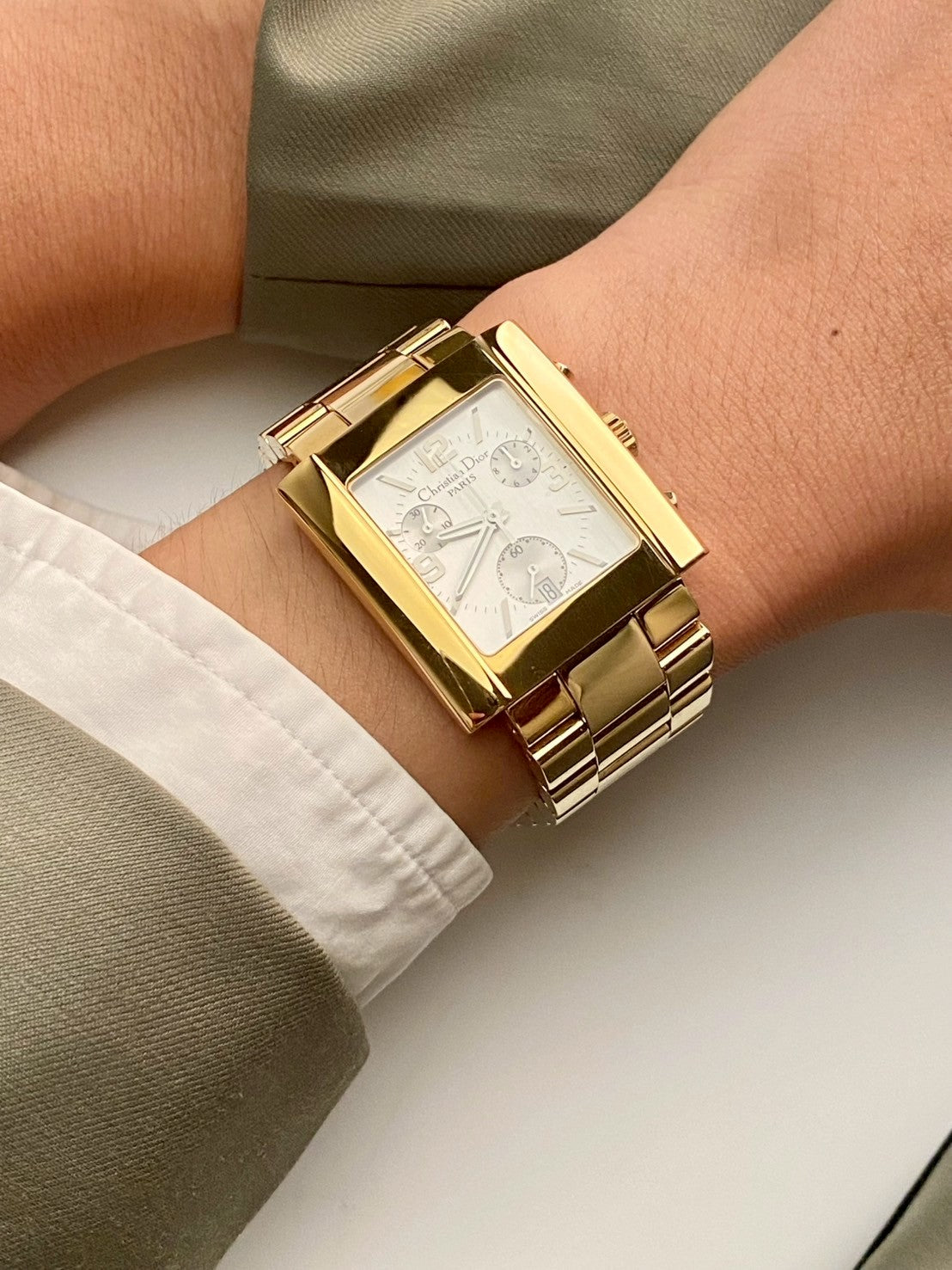 Dior gold gray dial chronograph c.5772