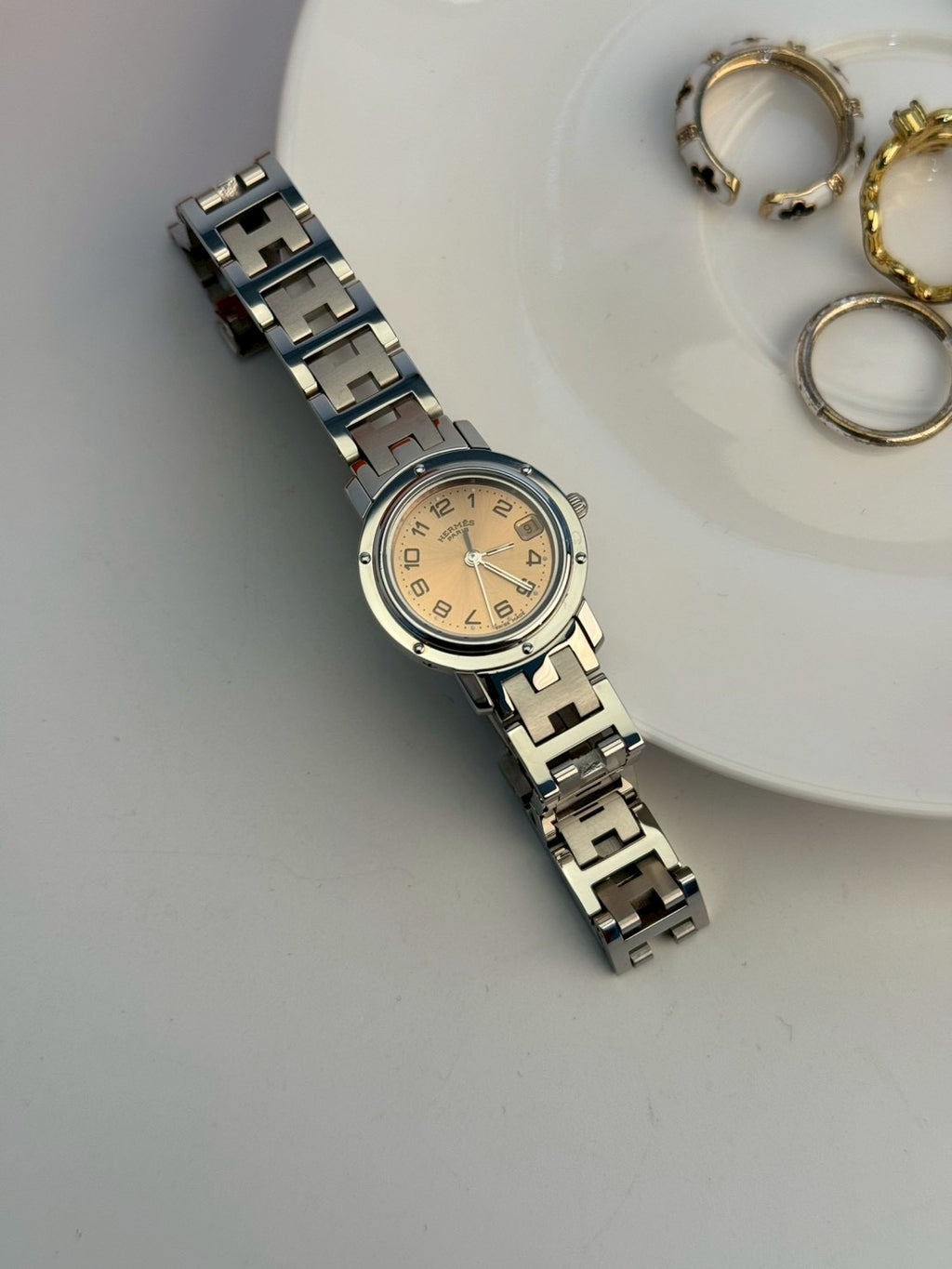 Hermes Clipper Ladies Pink Gold c.1286