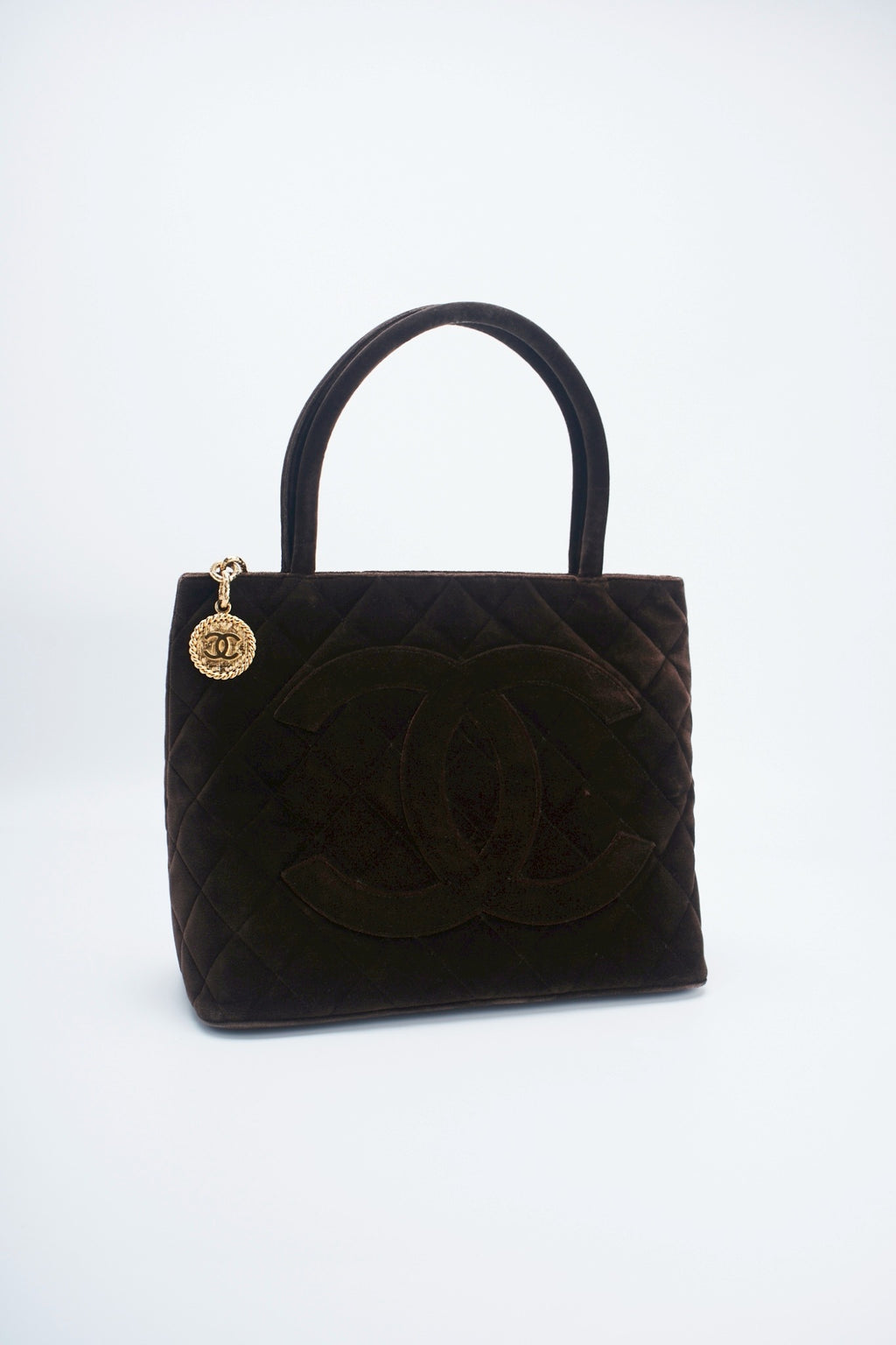 Chanel velvet medallion tote