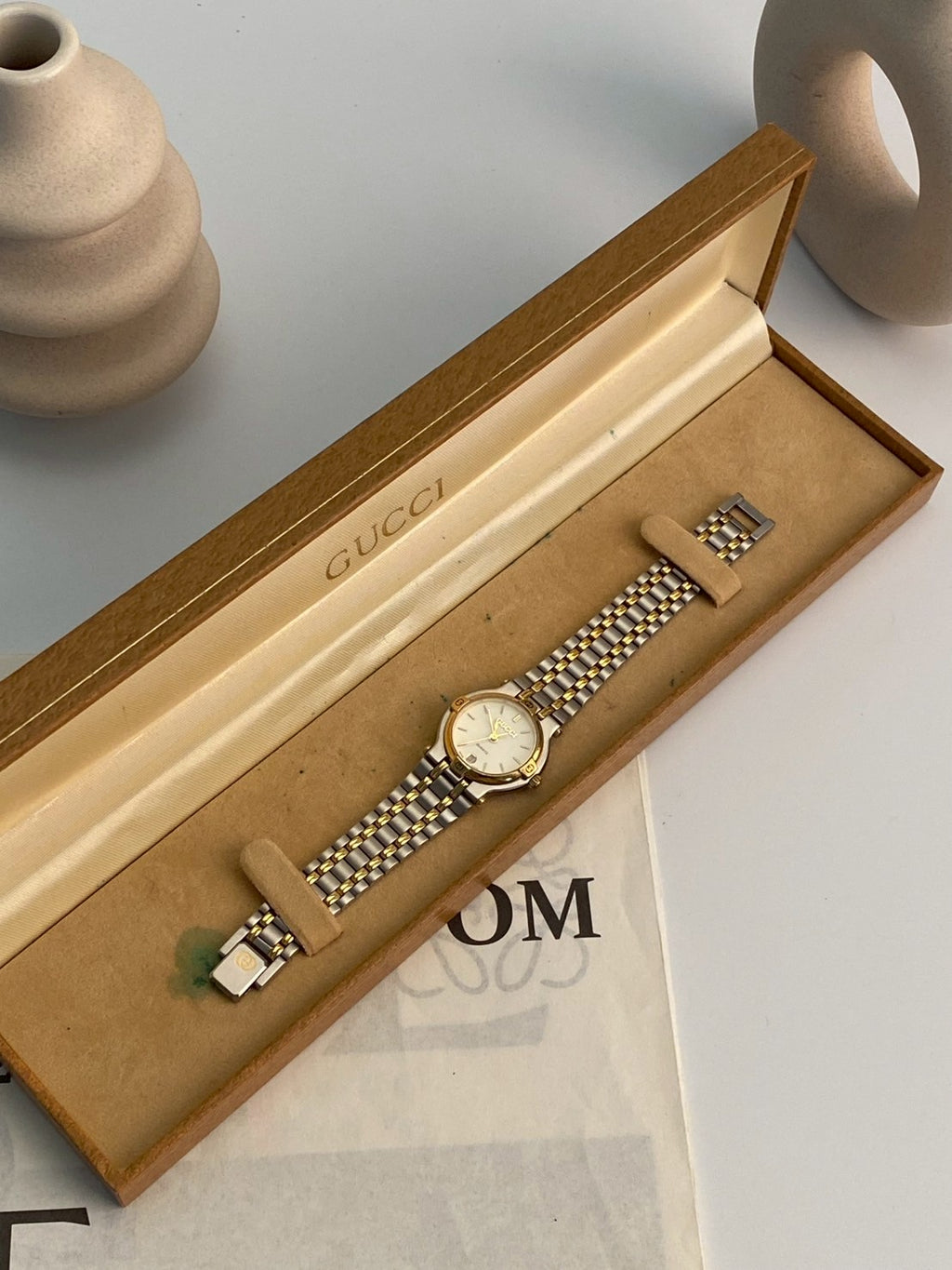 Gucci 9000l twotone watch