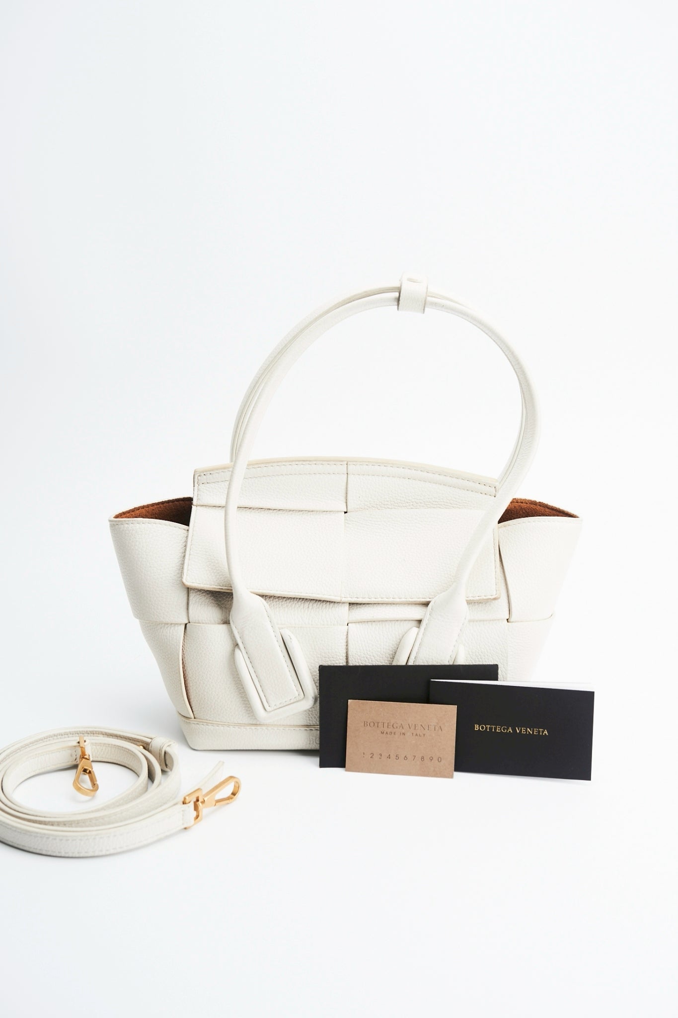 Bottega Veneta arco white bag