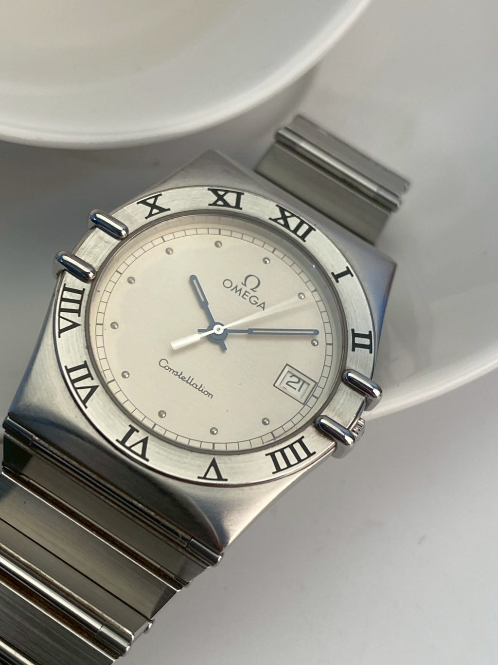 Omega  constellation stainless steel gray dial