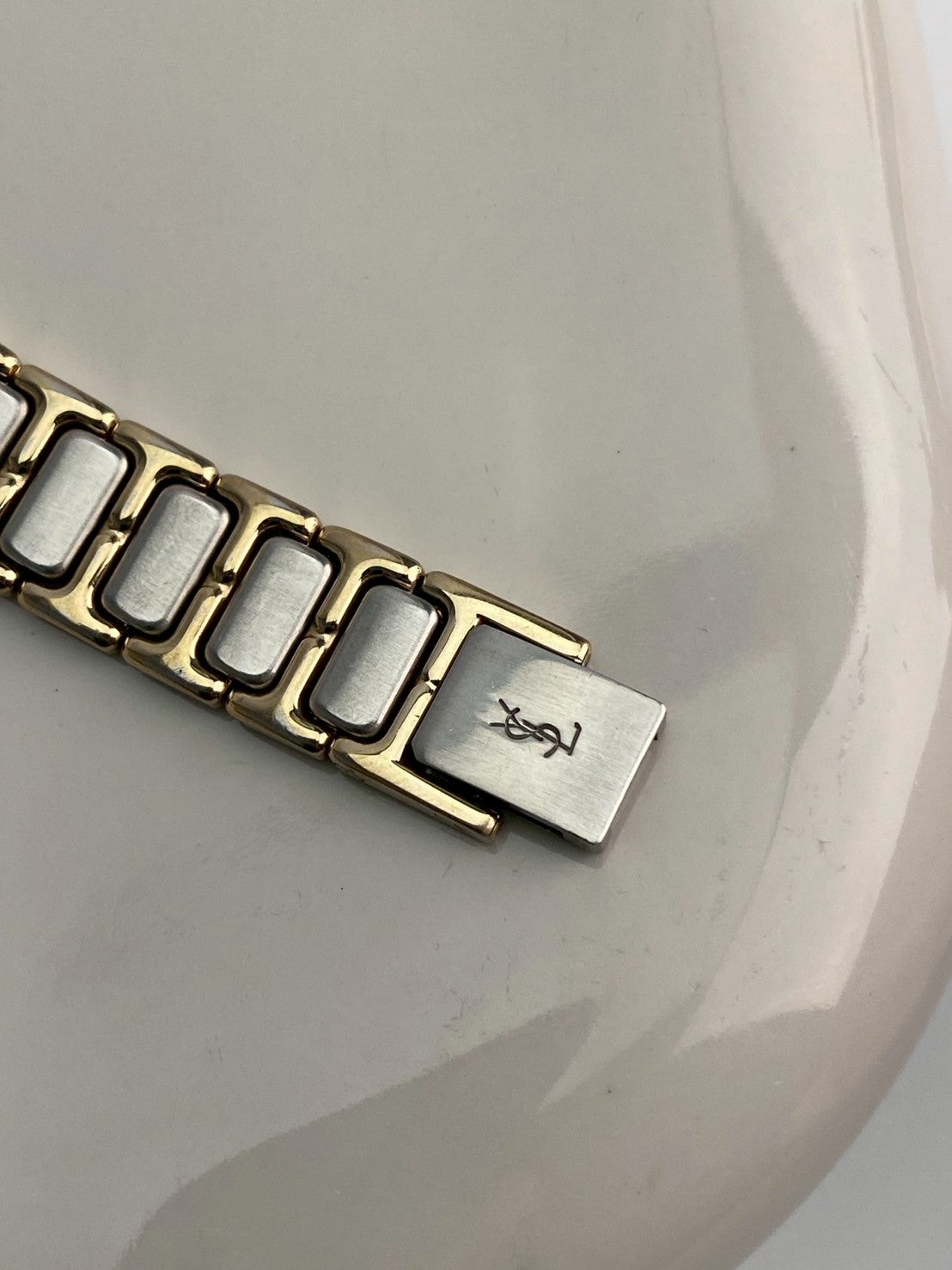 Ysl white dial twotone