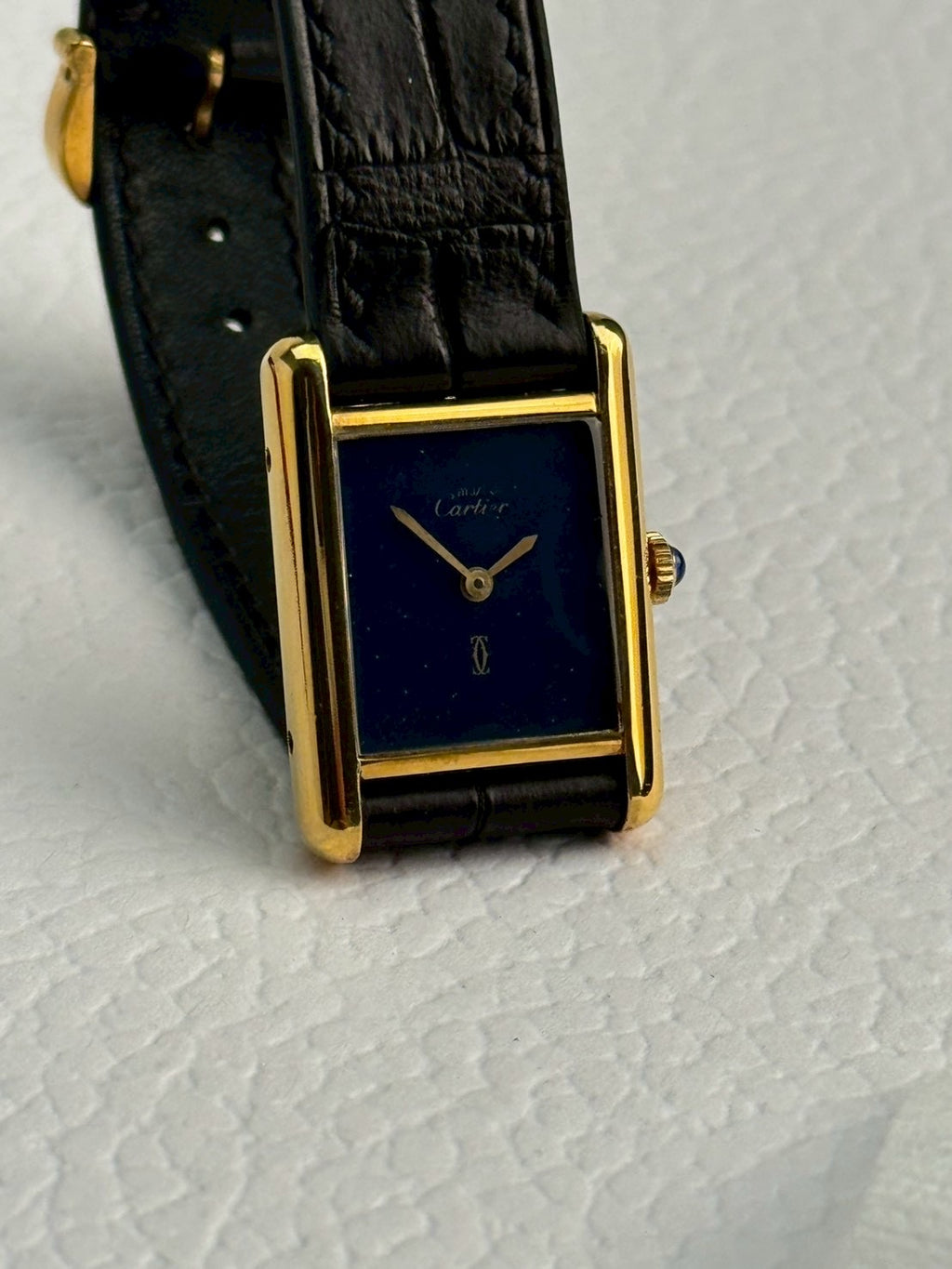 Cartier tank Manual blue s size. C.4849