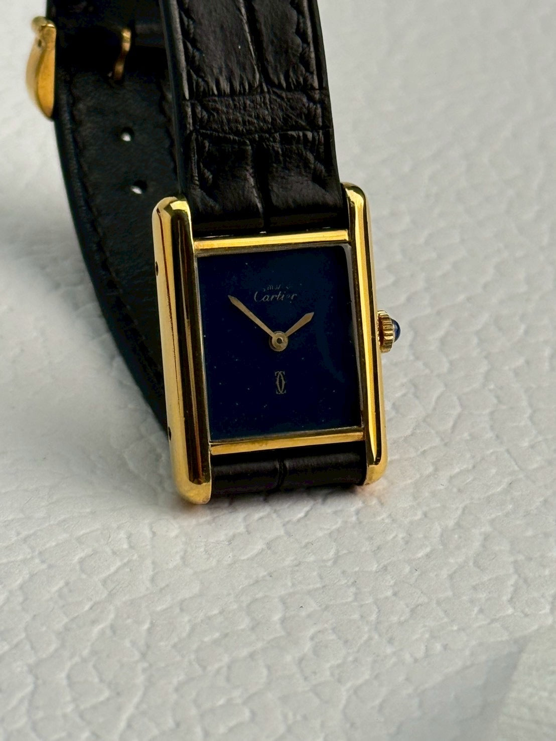 Cartier tank Manual blue s size. C.4849