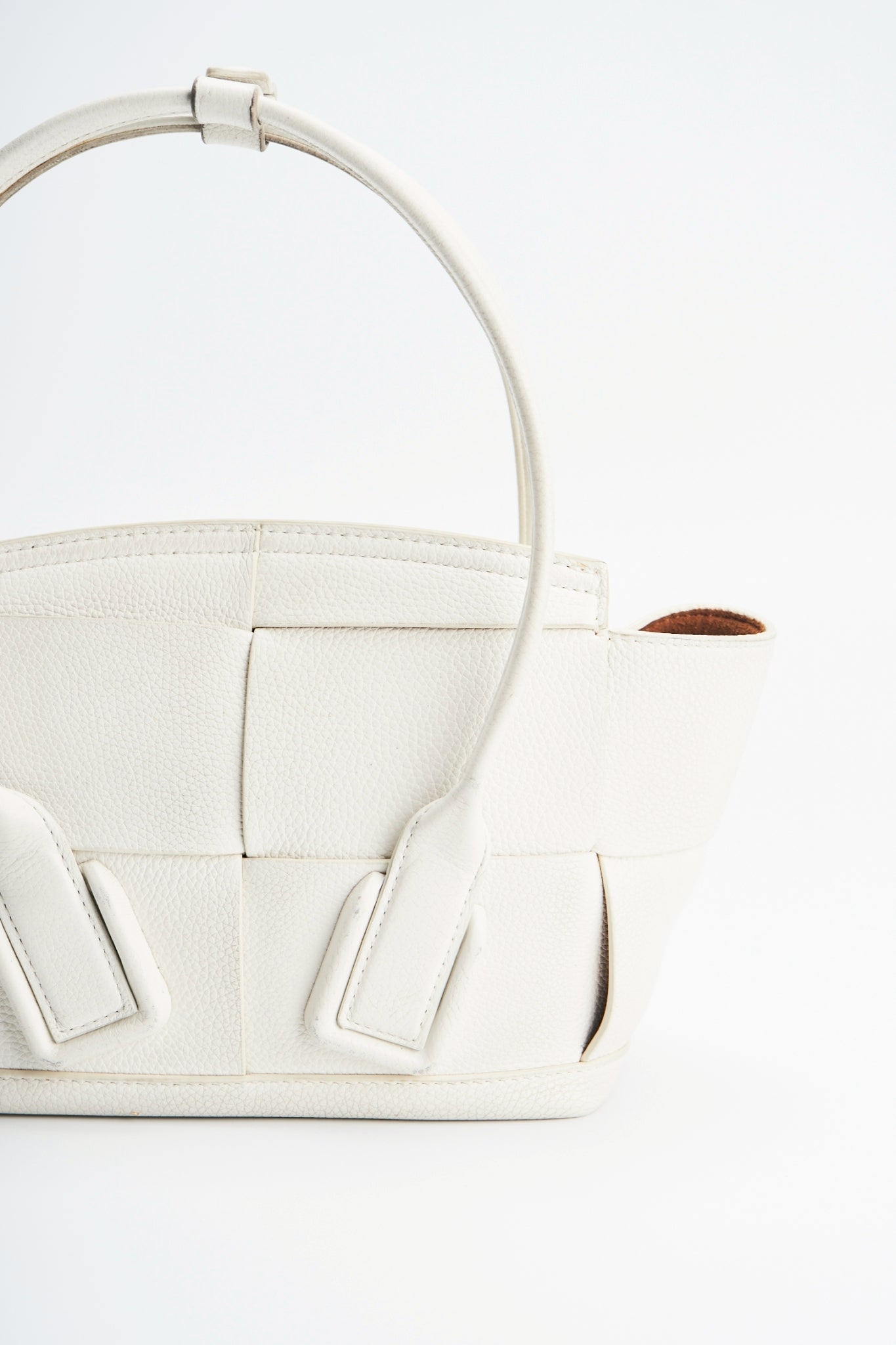 Bottega Veneta arco white bag