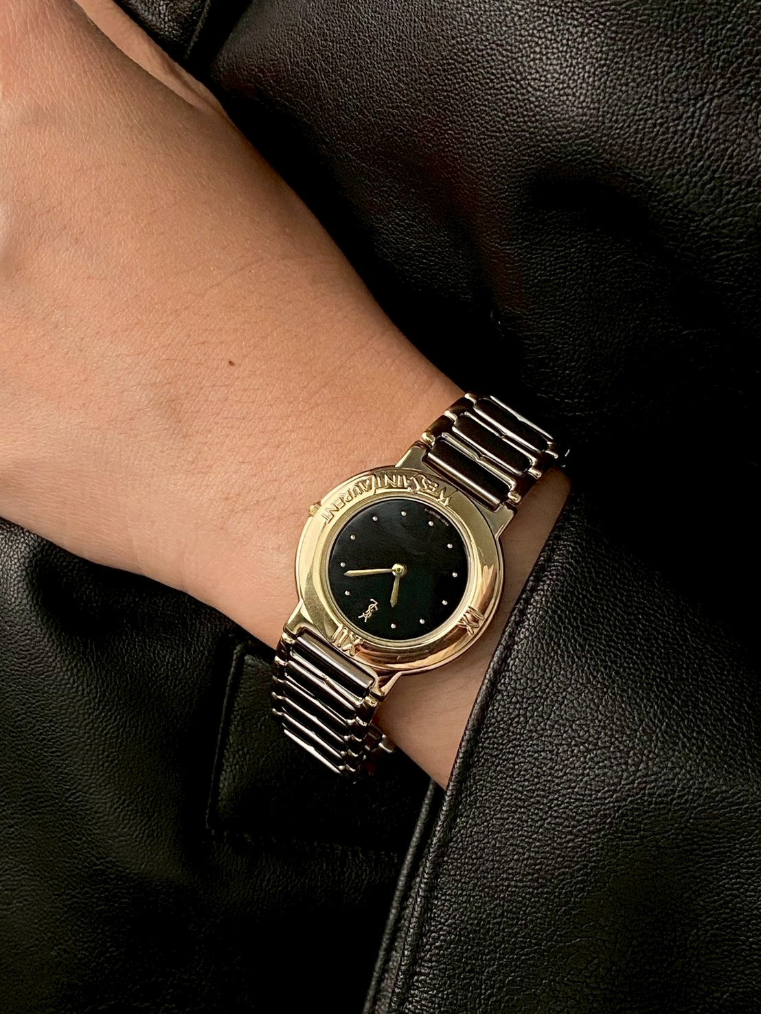 Ysl black dial twotone watch c.0091