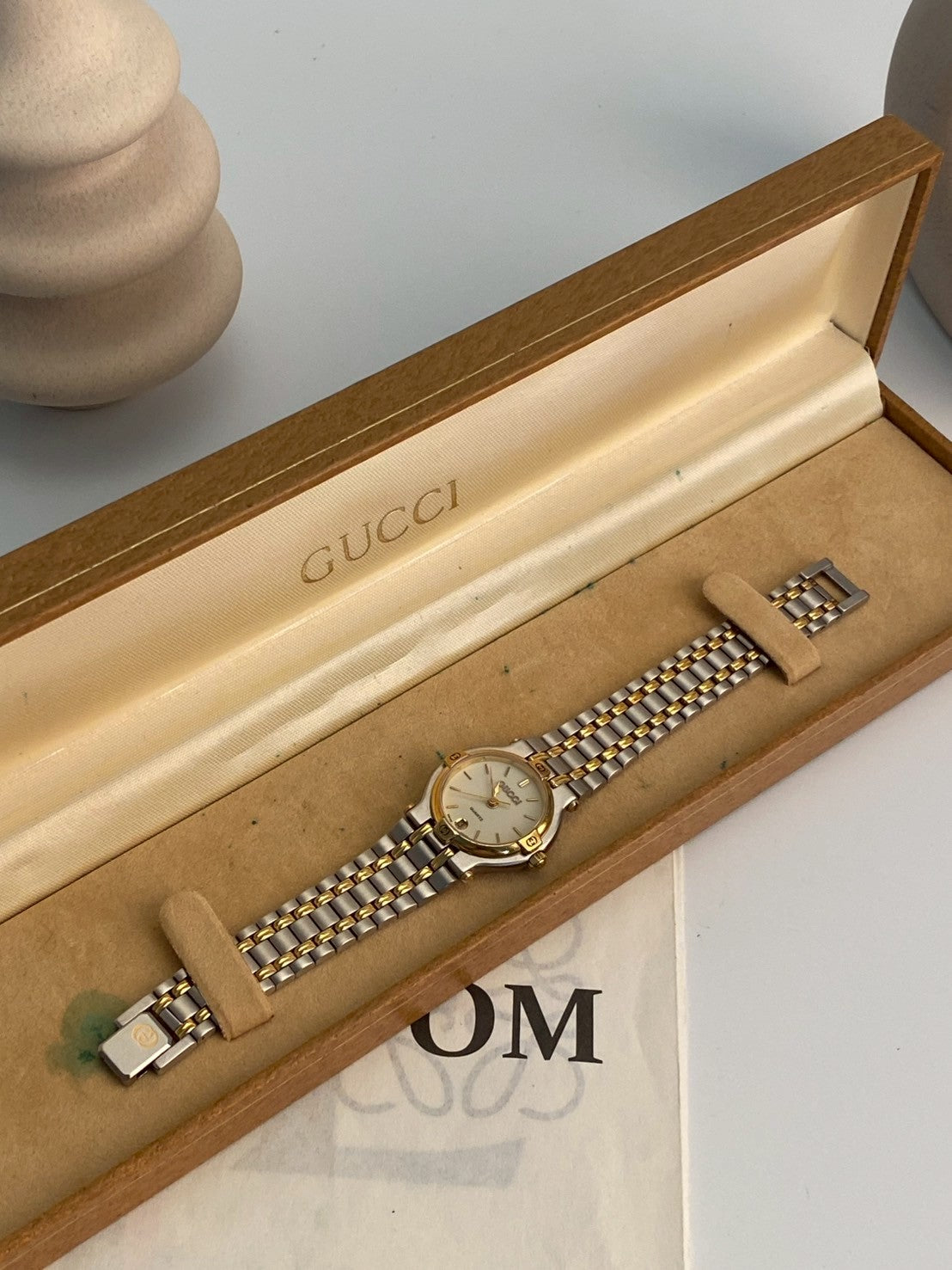 Gucci 9000l twotone watch